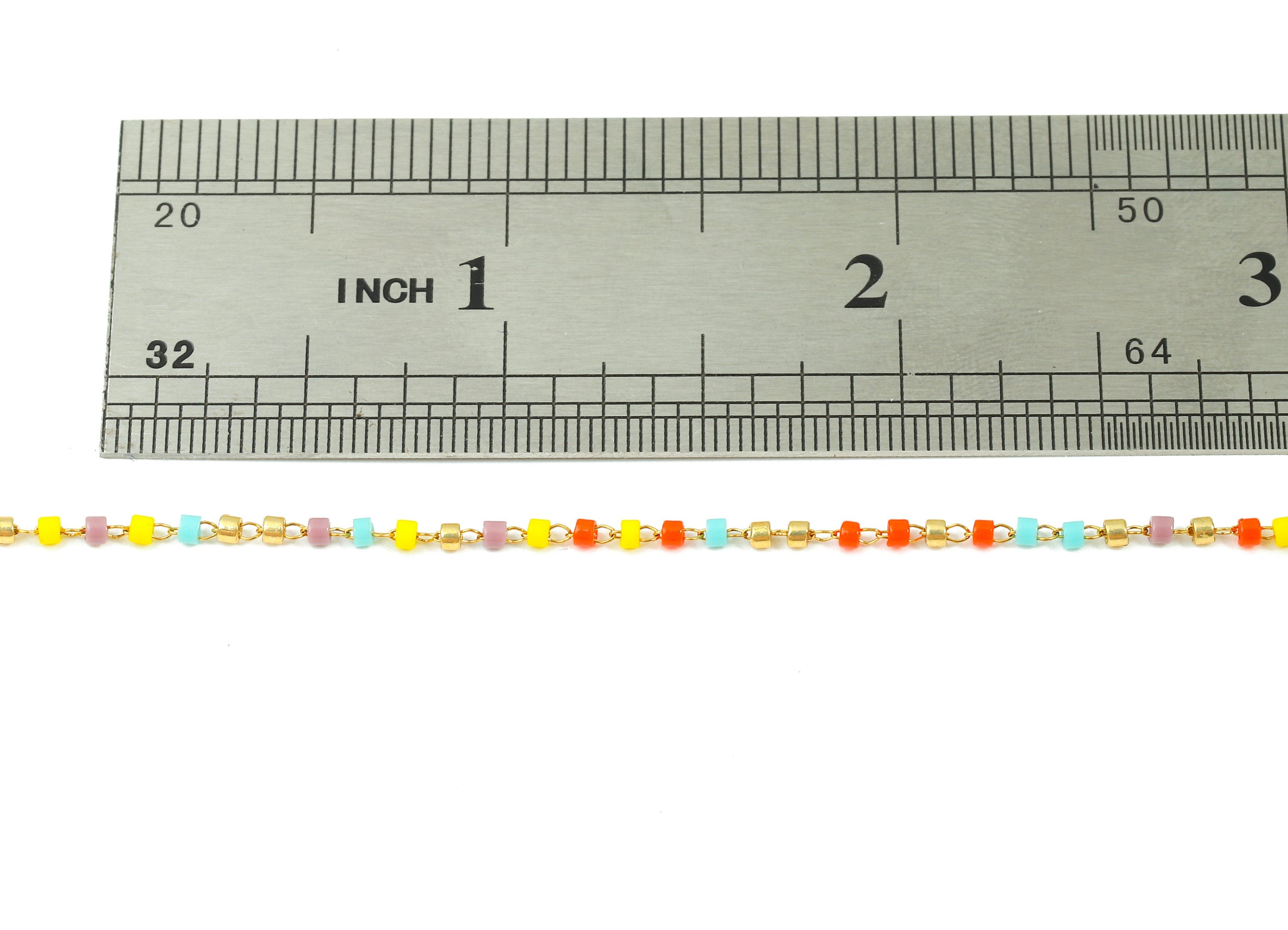 Toho Glass Beaded Chain - Seed Beads Chain - Toho Glass Bead - Stainless Steel - Jewelry Making Chain - 1.63mm x 1.44mm - TH1051 - DOMEDBAZAAR