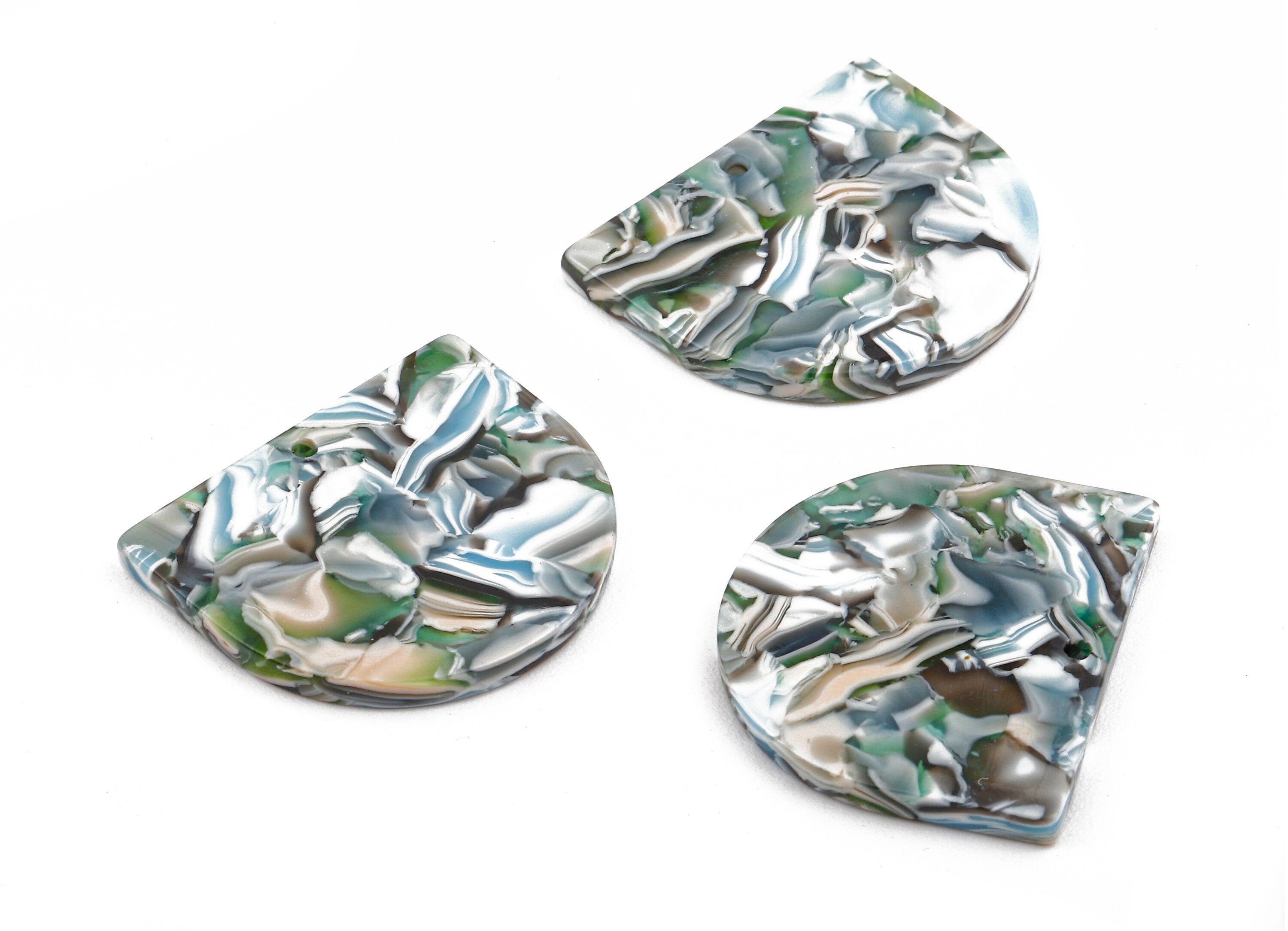 Acetate D Charms - D Earrings and Pendant - Earring Findings - Jewelry Supplies - Color Code : A205 - 27.83x24.65x2.64mm - AC1322-A205 - DOMEDBAZAAR