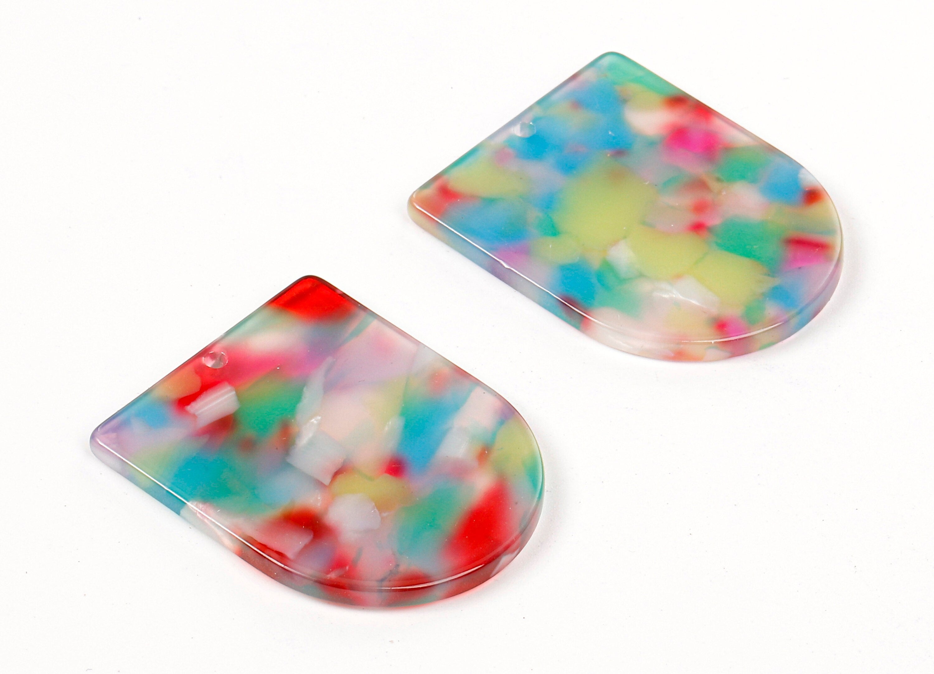 Acetate D Charms - D Earrings and Pendant - Earring Findings - Jewelry Supplys - Color Code: A370 - 36.85x29.94x2.57mm - AC1514-A370 - DOMEDBAZAAR