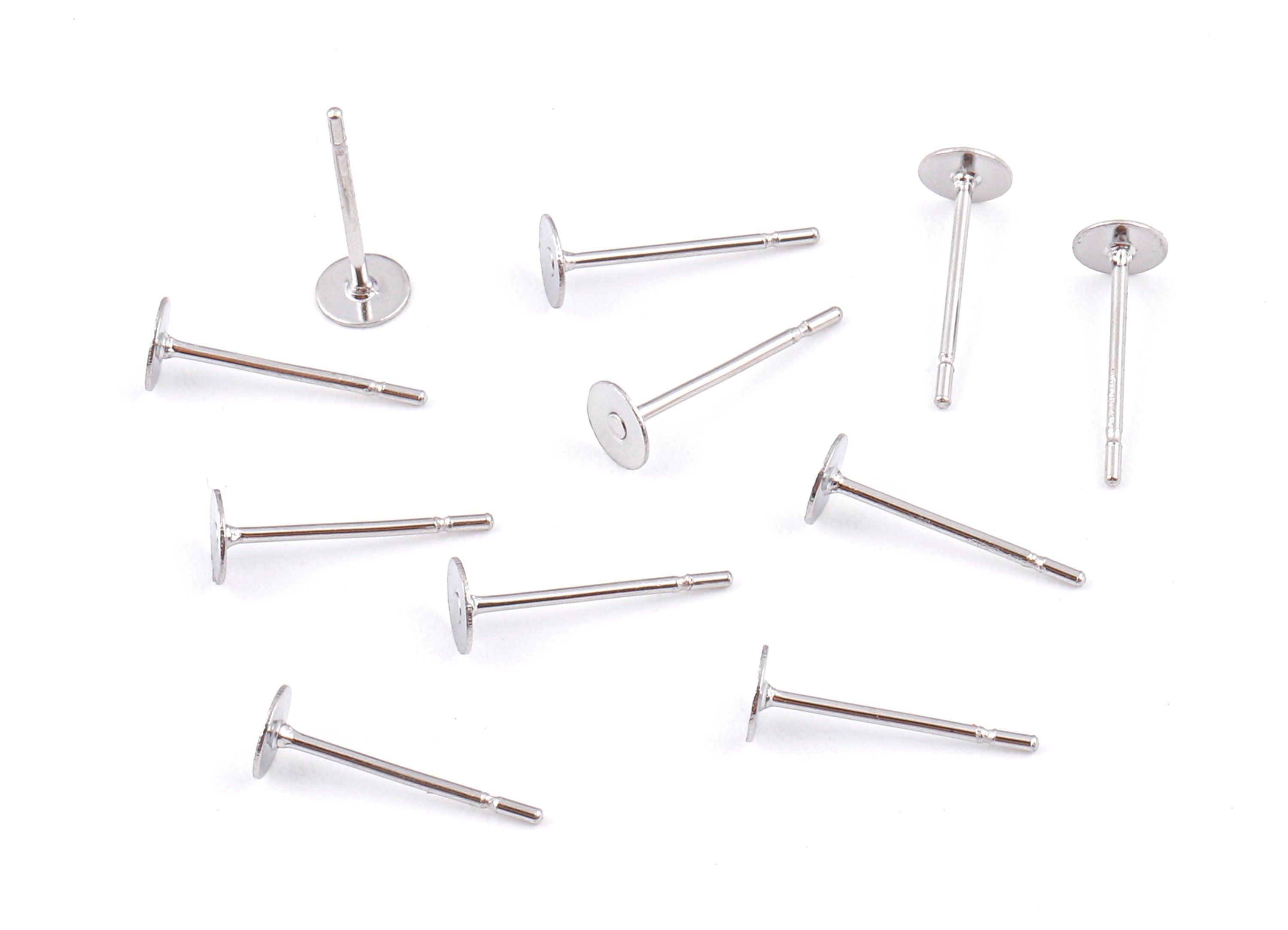 4x12mm Earring Stud Posts - Surgical Grade Stainless Steel Earring Post - 316L Stainless Steel Stud - Earring Findings - 12x4x0.7mm - SS1012 - DOMEDBAZAAR
