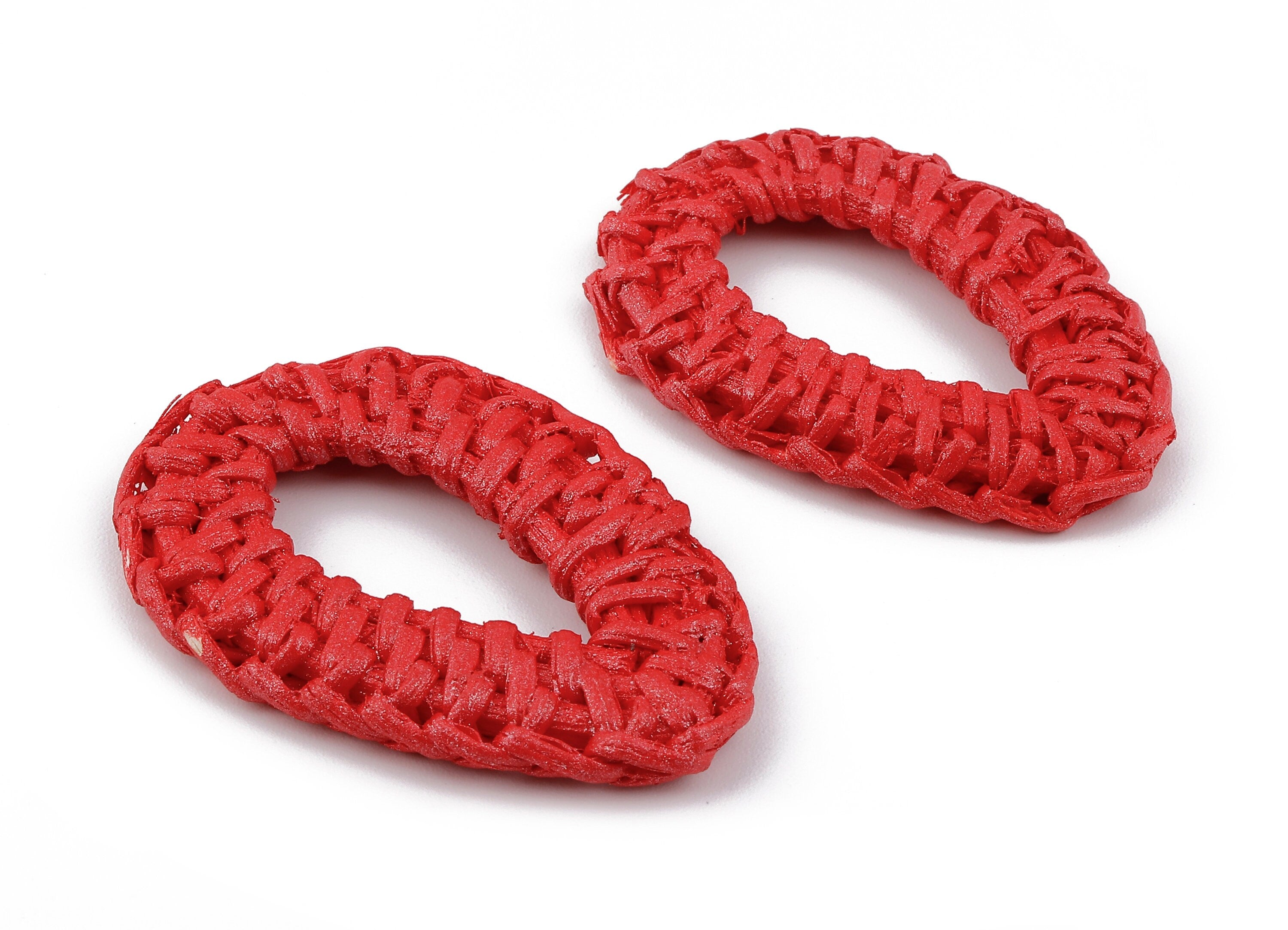 Handwoven Rattan Drop Charms - Rattan Drop Earrings and Pendant - Woven Earrings - Jewelry Handmade - 51.92x36.11x4.18mm - RT1304 - DOMEDBAZAAR