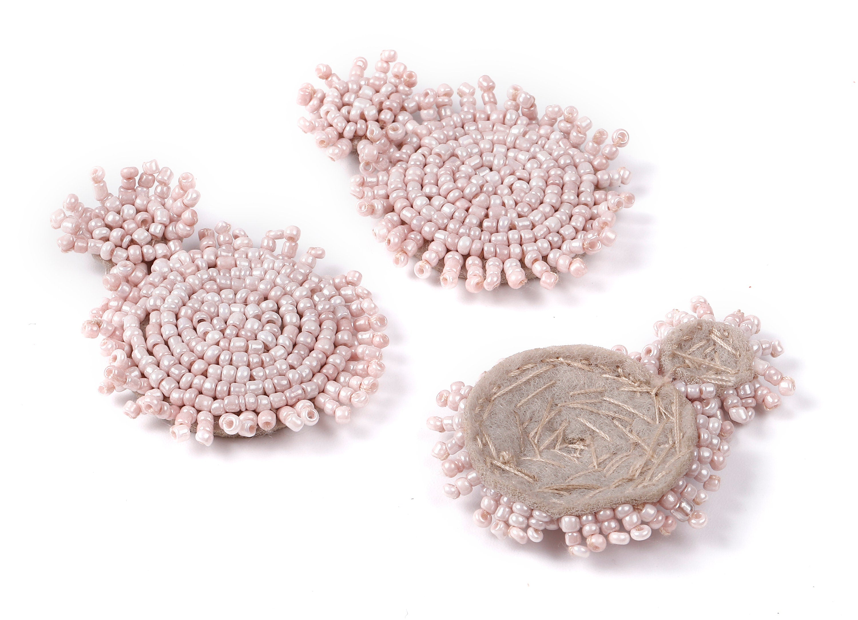 Beaded Round Earring Charms - Japanese beads - Handmade Beaded Pendant - Earring Accessories - Jewelry Supplies - 51.5x35x5.7mm - TH1059A - DOMEDBAZAAR