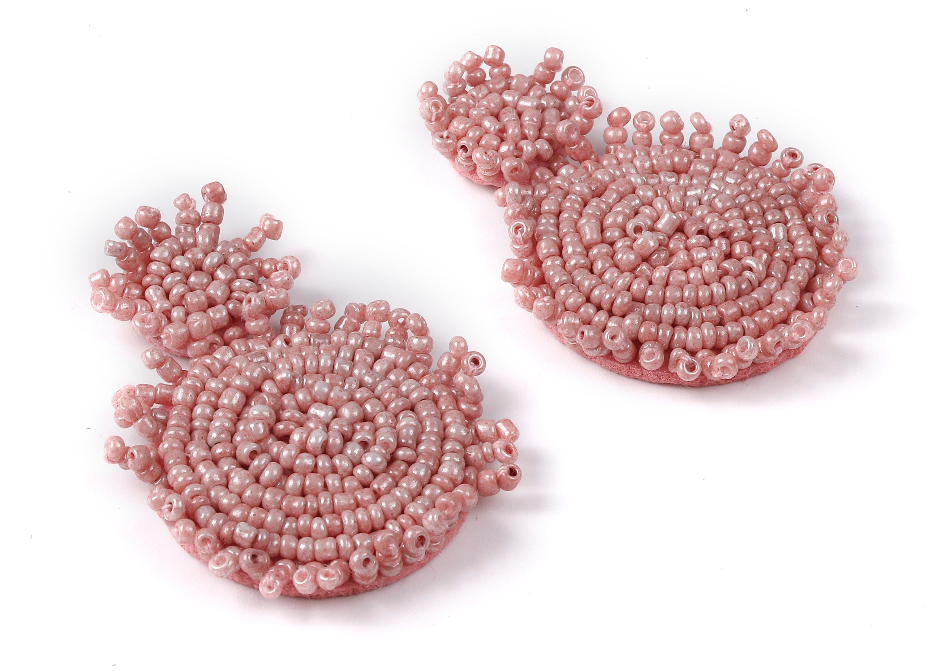 Beaded Round Earring Charms - Japanese beads - Handmade Beaded Pendant - Earring Accessories - Jewelry Supplies - 51.5x35x5.7mm - TH1059C - DOMEDBAZAAR