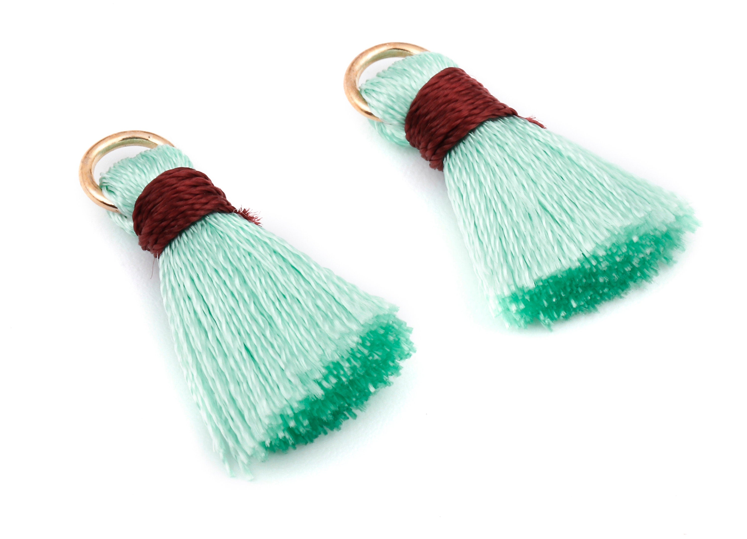 Silky Tassels with Loop Charms - Silky Tassels Earring and Pendant - Tassels with Iron Jump Ring - Boho Earrings - 24.06x5.92x3.4mm - TS1028 - DOMEDBAZAAR