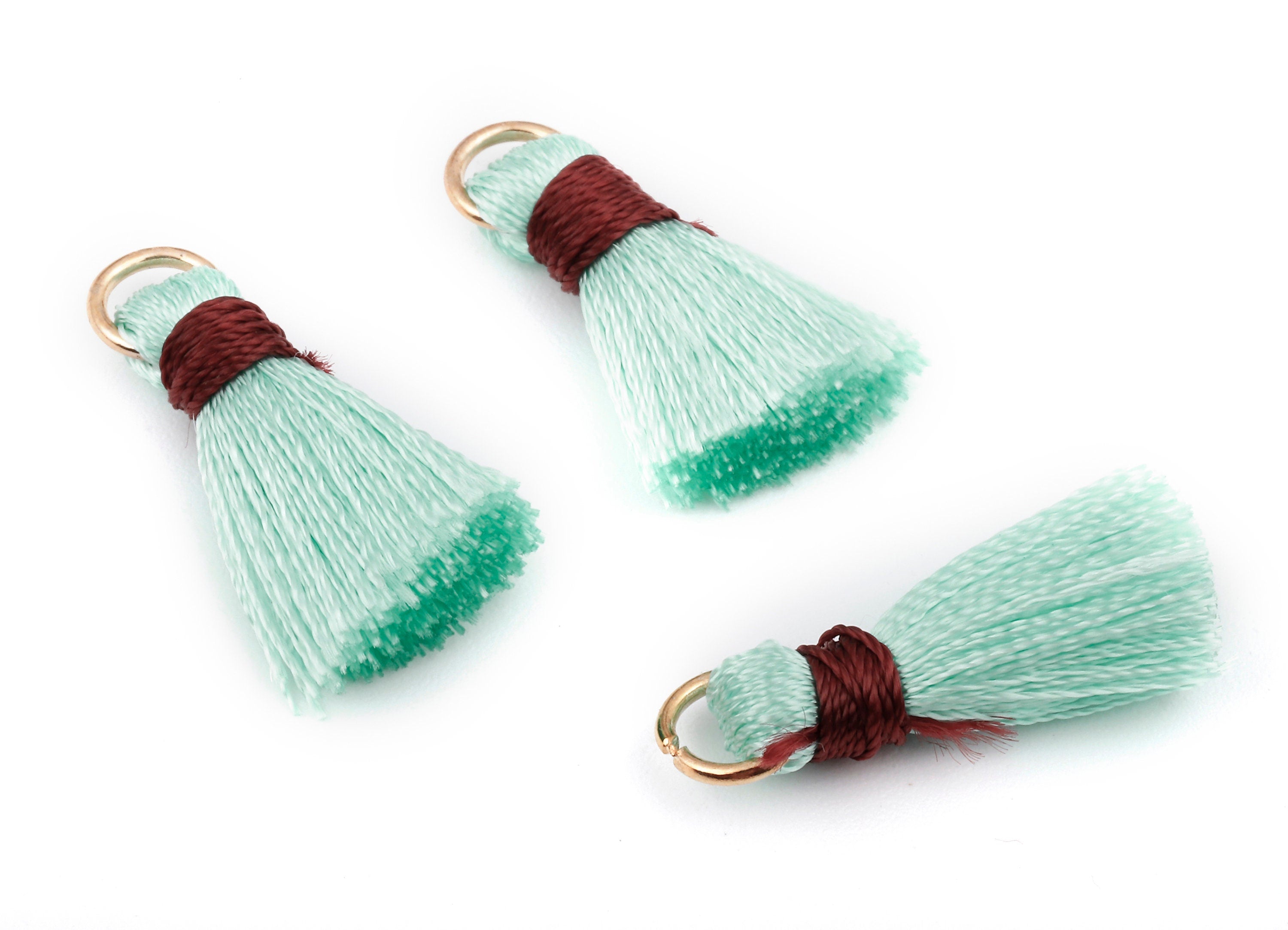 Silky Tassels with Loop Charms - Silky Tassels Earring and Pendant - Tassels with Iron Jump Ring - Boho Earrings - 24.06x5.92x3.4mm - TS1028 - DOMEDBAZAAR