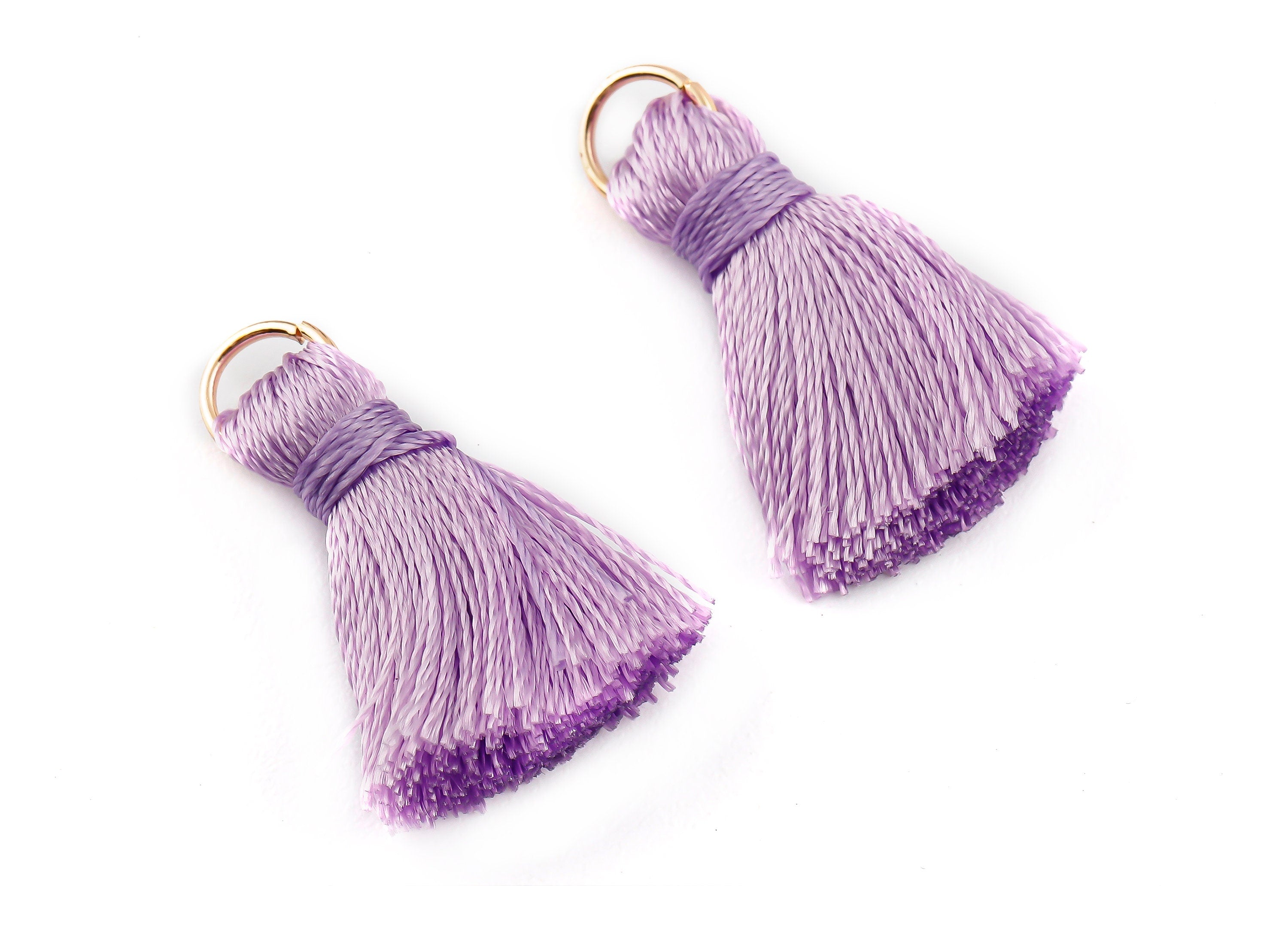 Silky Tassels with Loop Charms - Silky Tassels Earring and Pendant - Tassels with Iron Jump Ring - Boho Earrings - 24.06x5.92x3.4mm - TS1020 - DOMEDBAZAAR