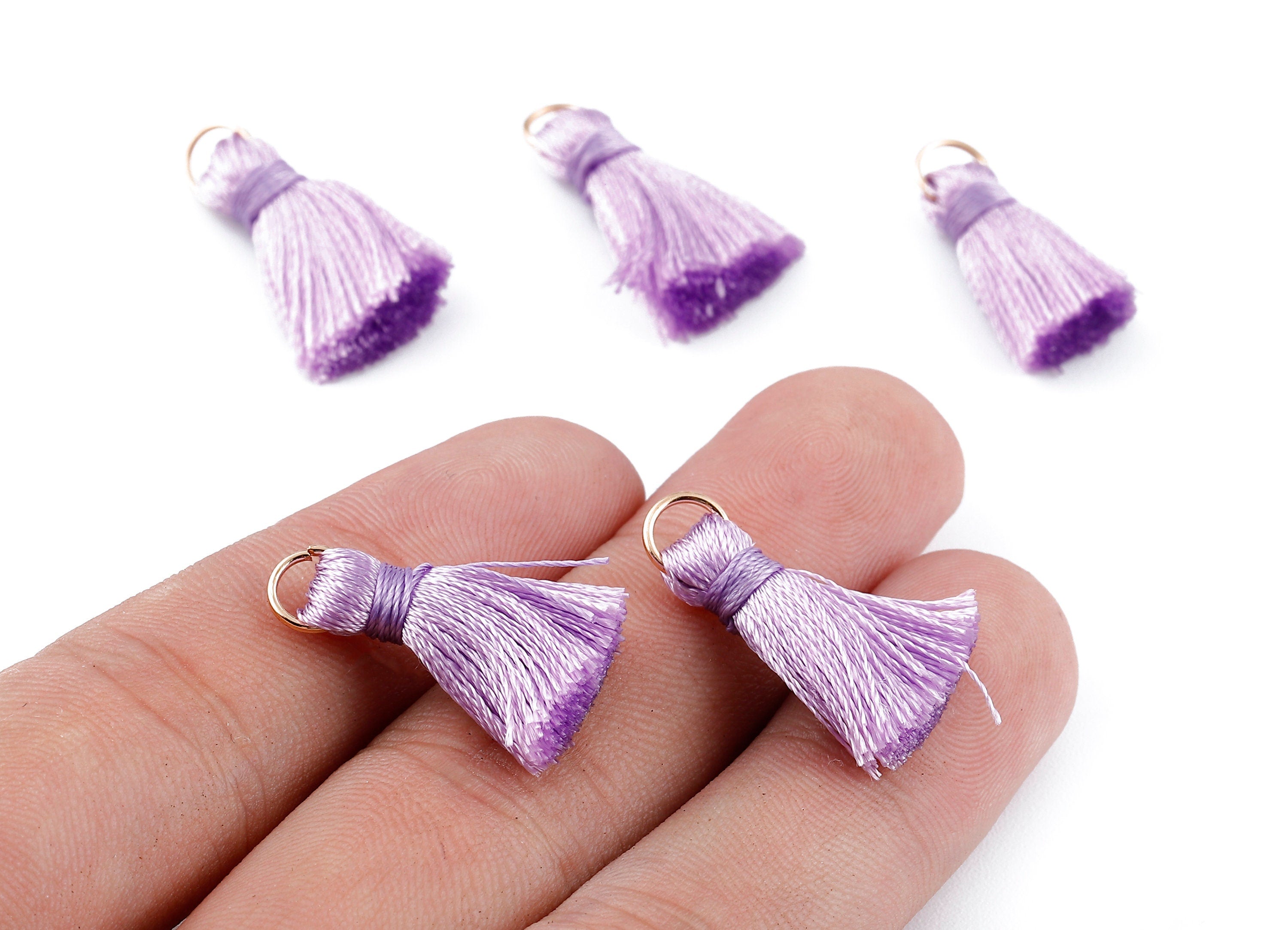 Silky Tassels with Loop Charms - Silky Tassels Earring and Pendant - Tassels with Iron Jump Ring - Boho Earrings - 24.06x5.92x3.4mm - TS1020 - DOMEDBAZAAR