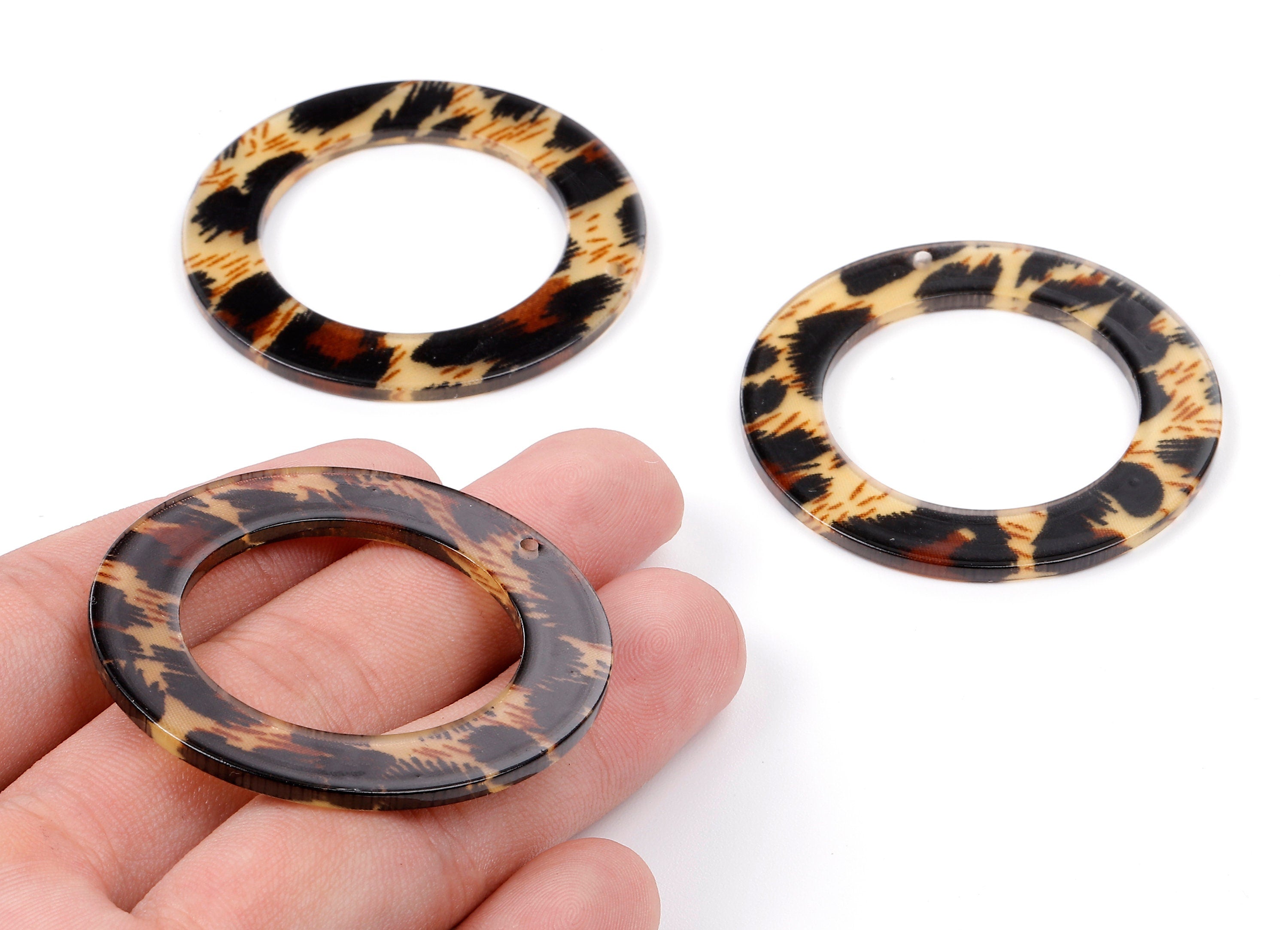 Acetate Circle Charms - Circle Earring & Pendant - Acetate Hoop Earring Charms for Big Circle - Color Code: A129 - 48x48x2,5mm - AC1245-A129 - DOMEDBAZAAR