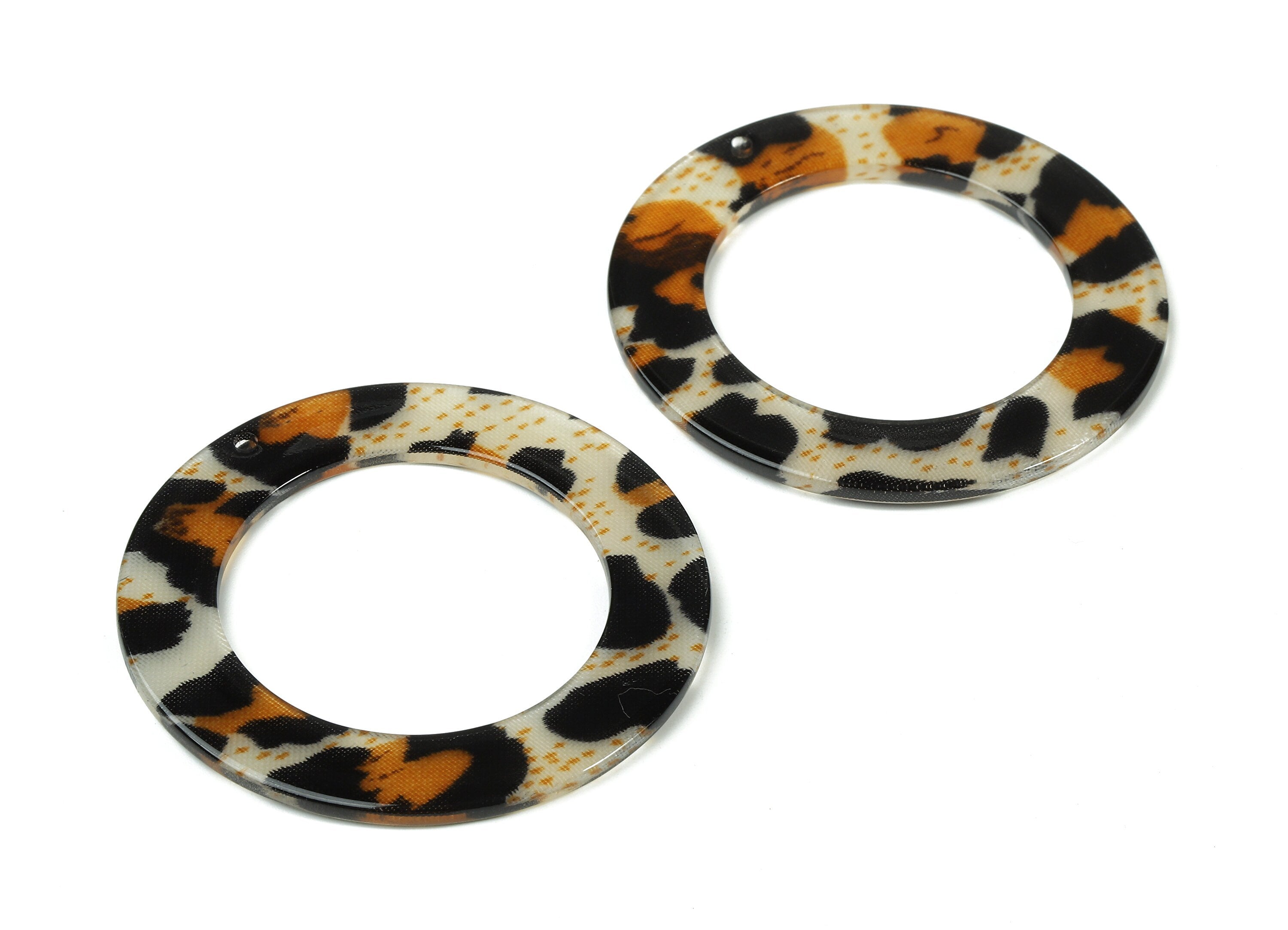 Acetate Circle Charms - Circle Earrings & Pendant - Acetate Hoop Earring Charms for Big Circle - Color Code: A374- 48x48x2.5mm - AC1245-A374 - DOMEDBAZAAR