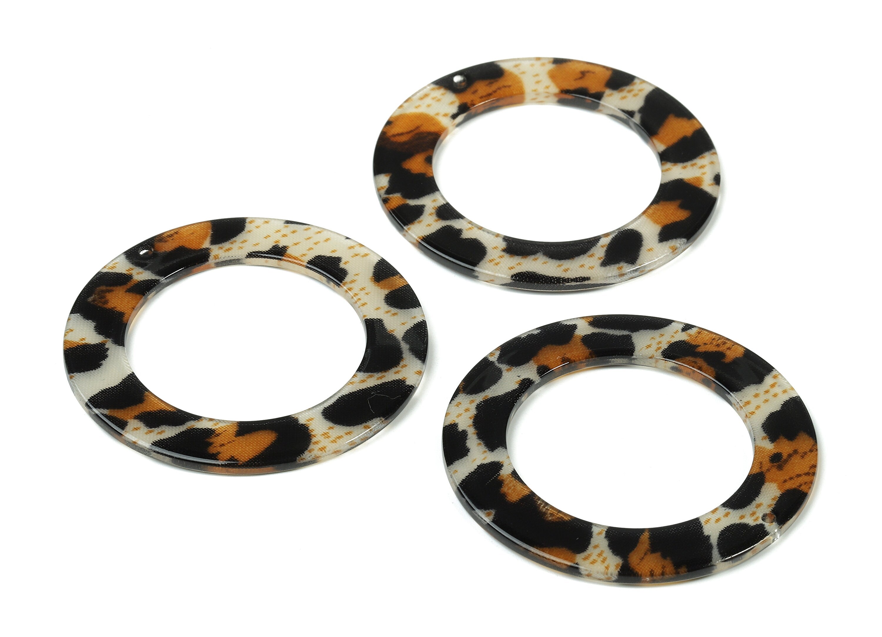Acetate Circle Charms - Circle Earrings & Pendant - Acetate Hoop Earring Charms for Big Circle - Color Code: A374- 48x48x2.5mm - AC1245-A374 - DOMEDBAZAAR