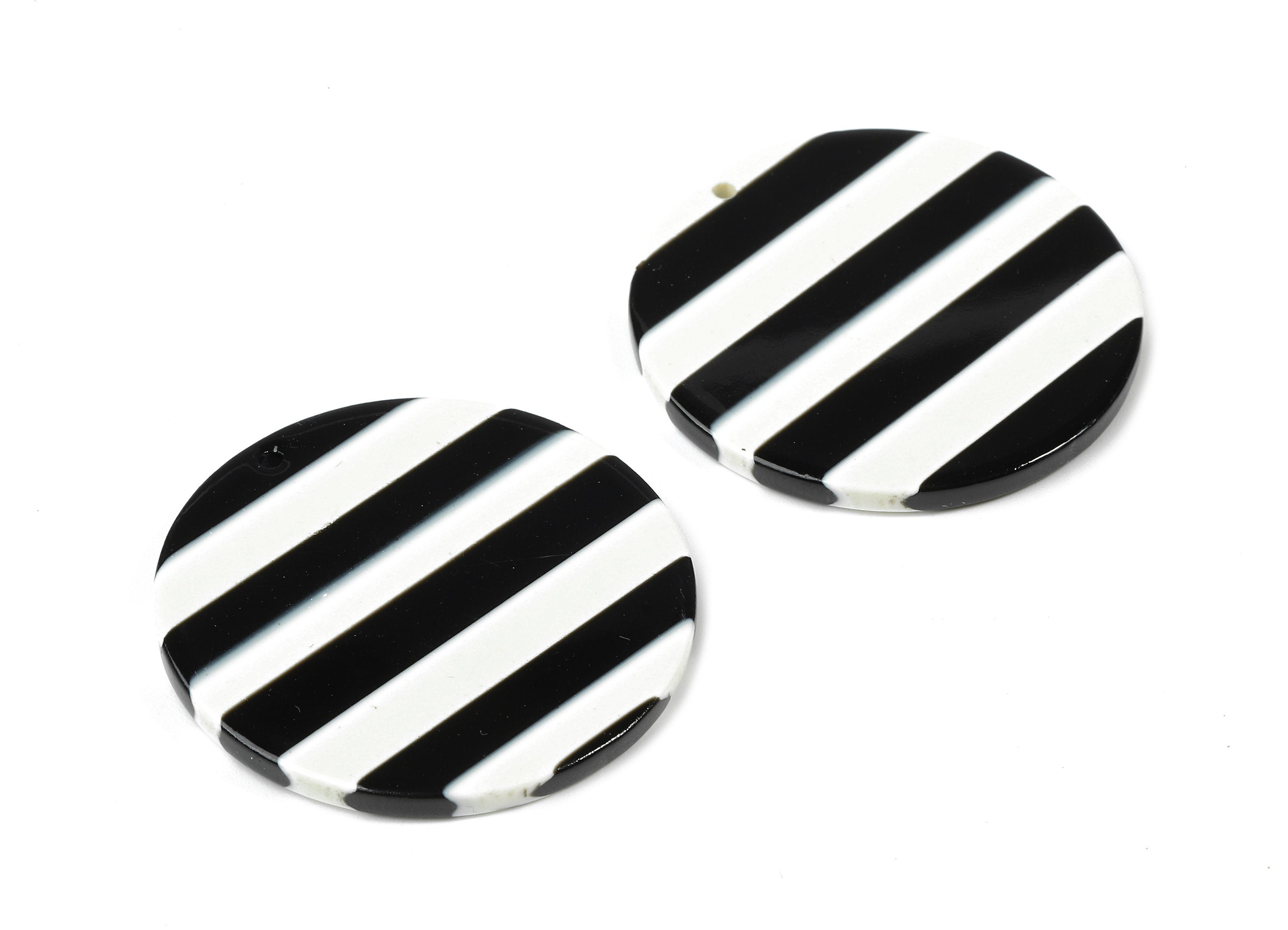 Acetate Round Charms - Round Earrings and Pendant - Zebra Earrings - Jewelry Supplies - Color Code: A64 - 35.15x35.15x2.67mm - AC1711-A64 - DOMEDBAZAAR