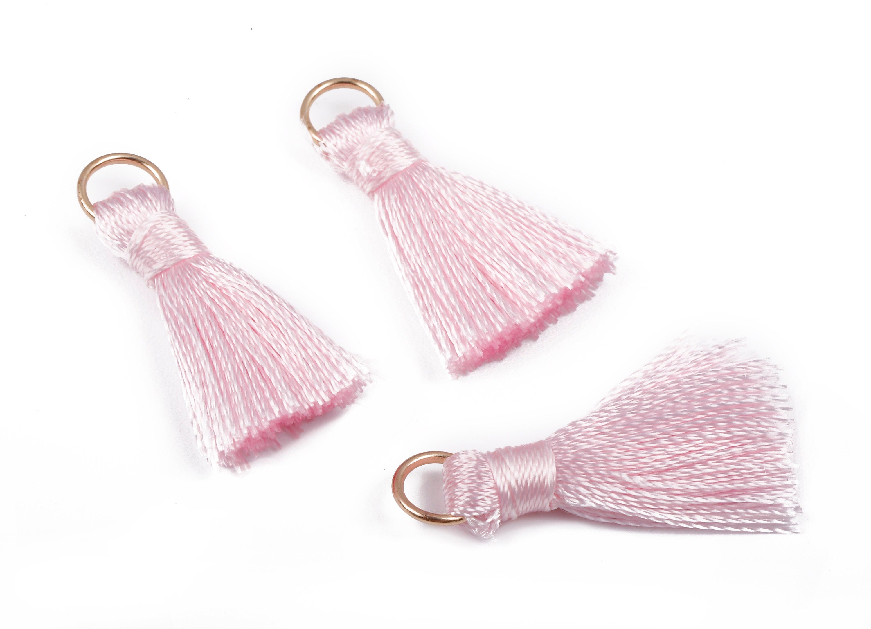 Silky Tassels with Loop Charms - Silky Tassels Earring and Pendant - Tassels with Iron Jump Ring - Boho Earrings - 24.06x5.92x3.4mm - TS1018 - DOMEDBAZAAR