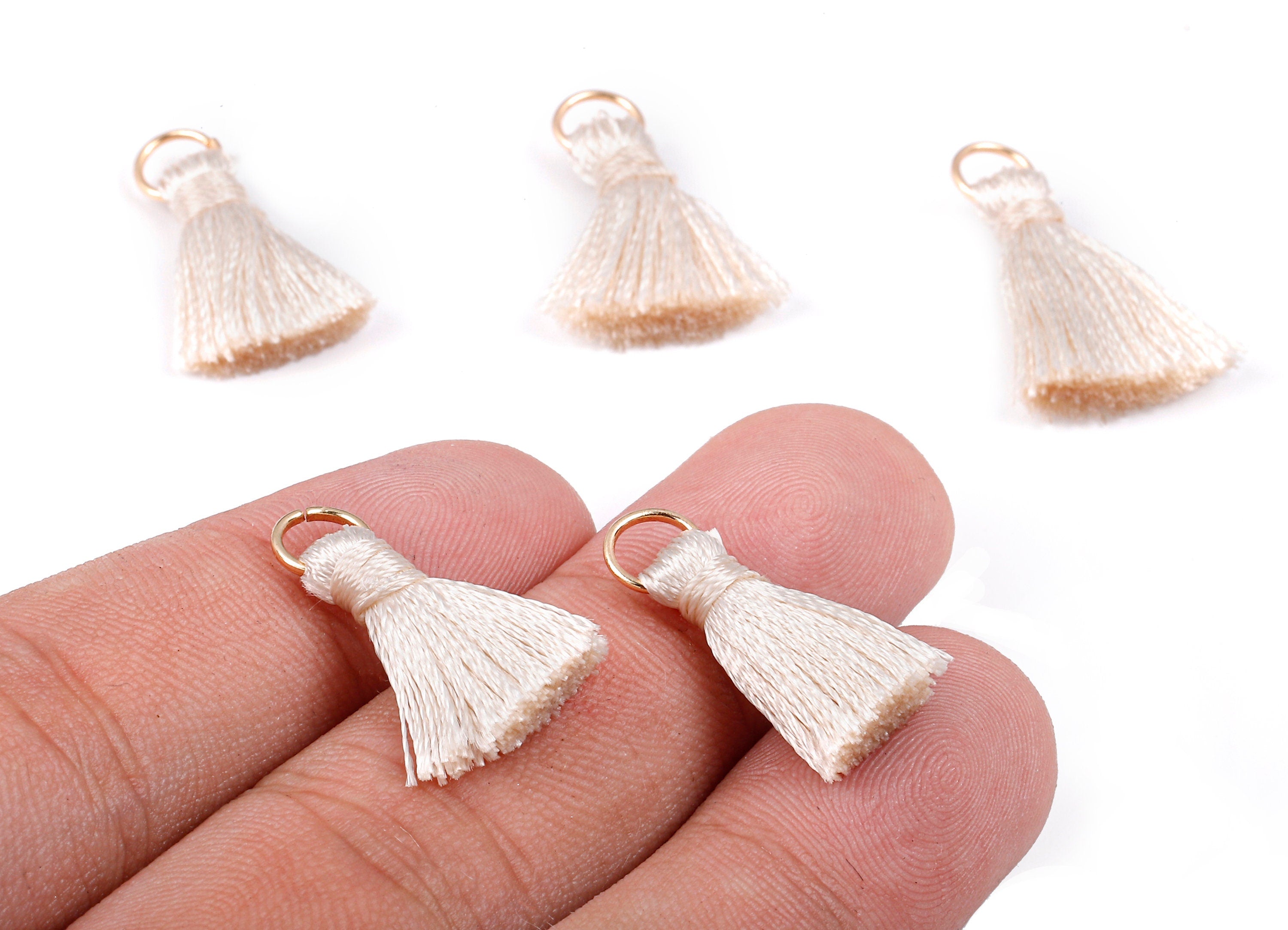 Silky Tassels with Loop Charms - Silky Tassels Earring and Pendant - Tassels with Iron Jump Ring - Boho Earrings - 24.06x5.92x3.4mm - TS1024 - DOMEDBAZAAR