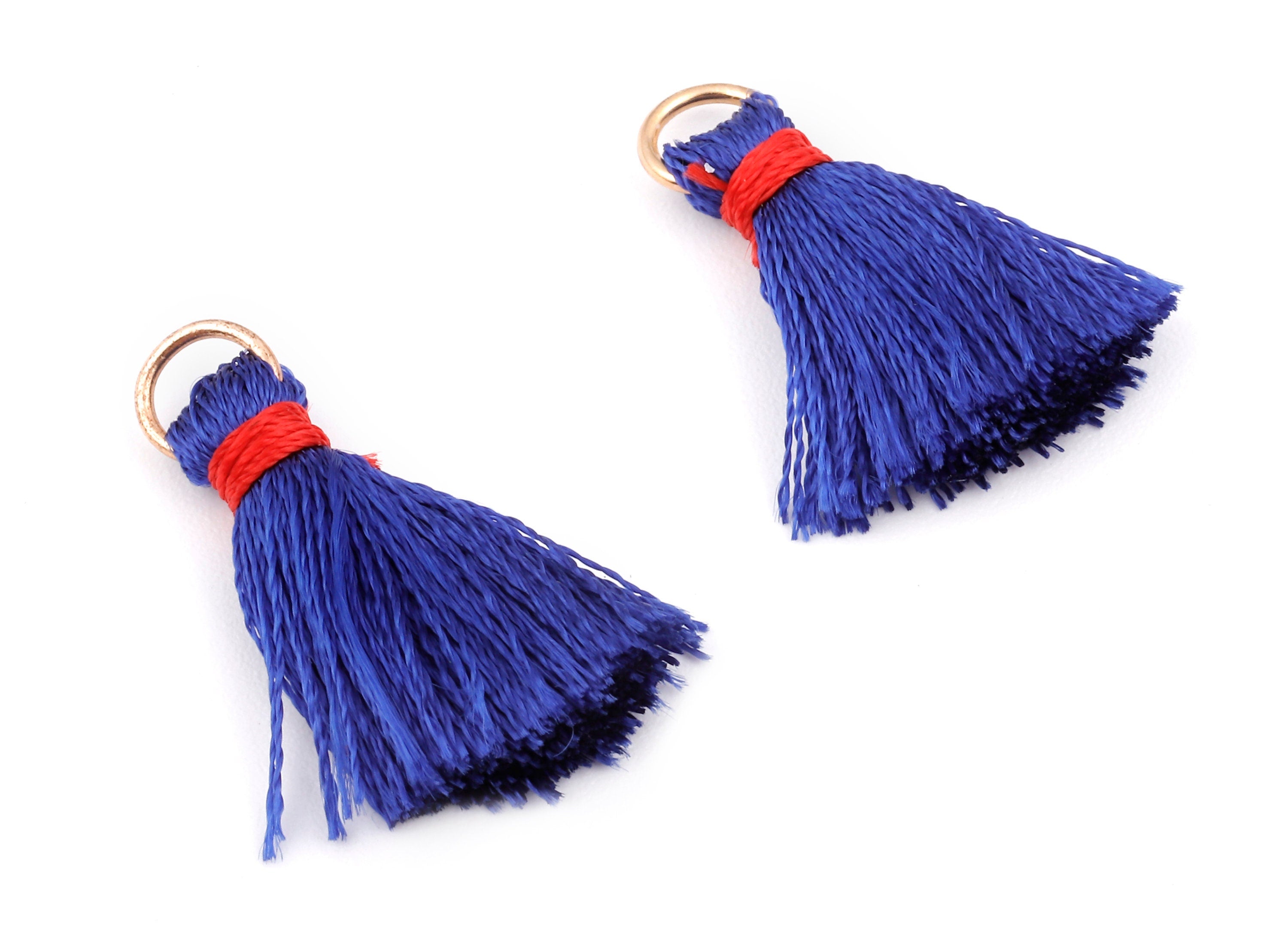 Silky Tassels with Loop Charms - Silky Tassels Earring and Pendant - Tassels with Iron Jump Ring - Boho Earrings - 24.06x5.92x3.4mm - TS1025 - DOMEDBAZAAR