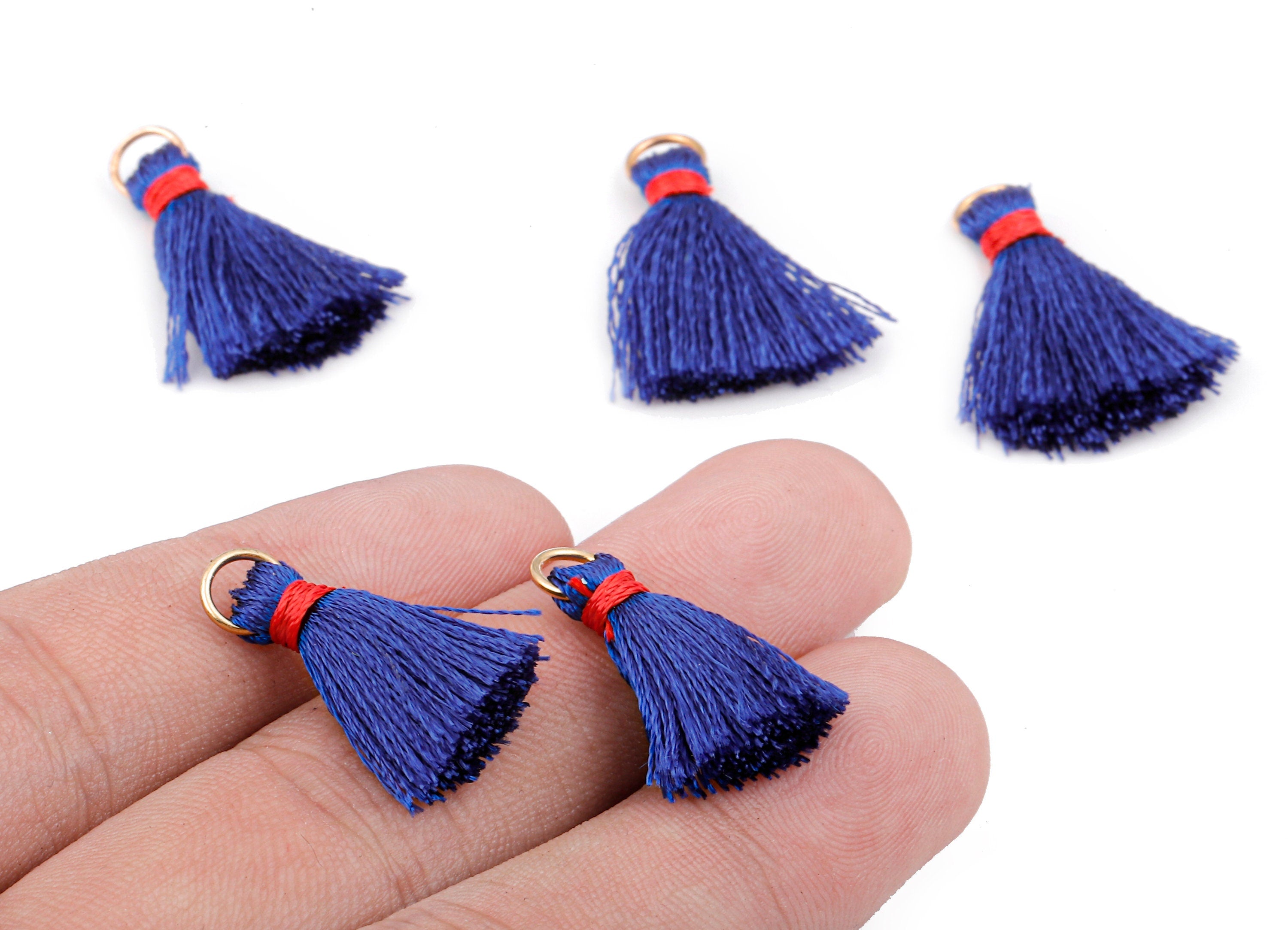 Silky Tassels with Loop Charms - Silky Tassels Earring and Pendant - Tassels with Iron Jump Ring - Boho Earrings - 24.06x5.92x3.4mm - TS1025 - DOMEDBAZAAR