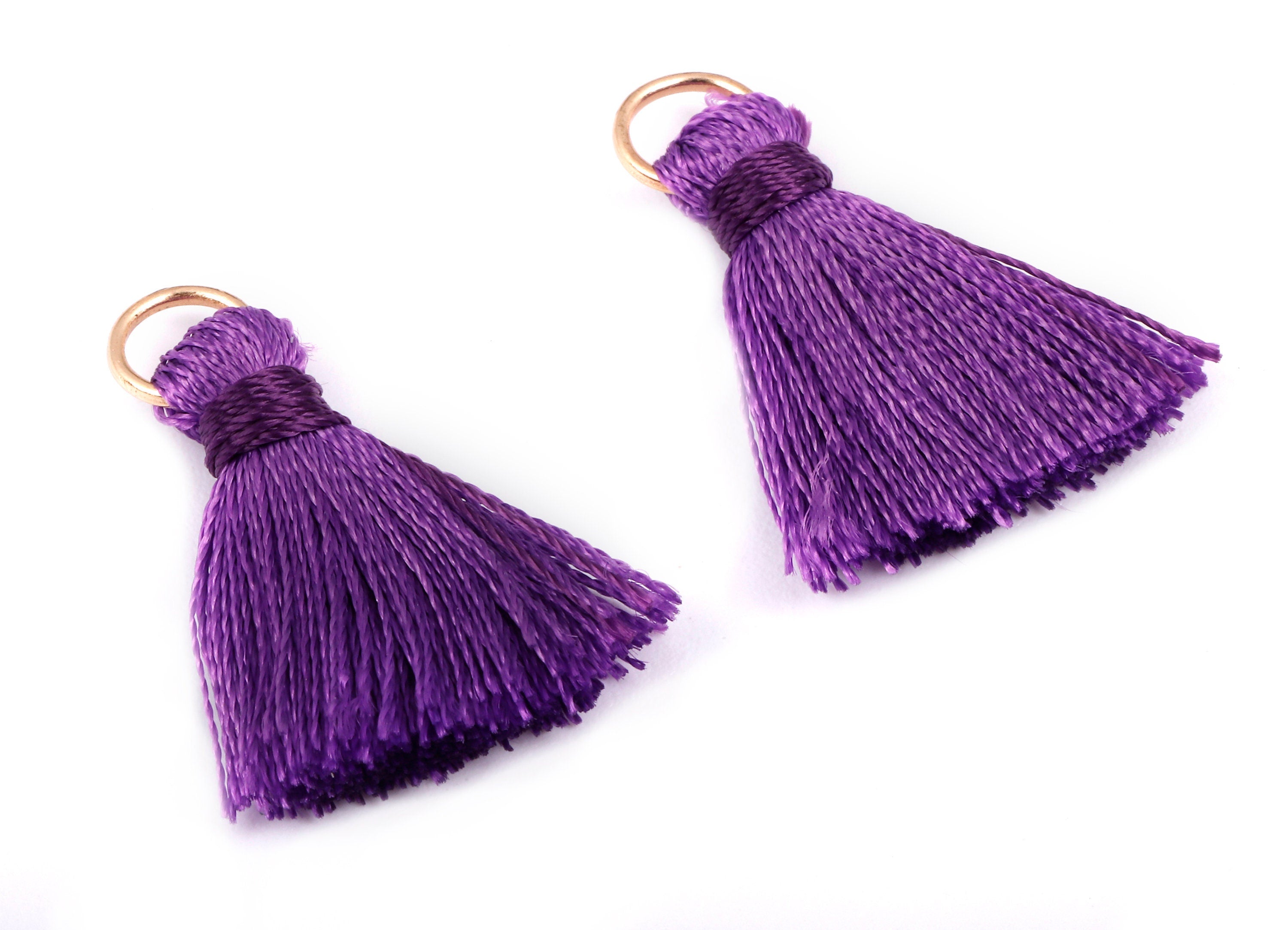 Silky Tassels with Loop Charms - Silky Tassels Earring and Pendant - Tassels with Iron Jump Ring - Boho Earrings - 24.06x5.92x3.4mm - TS1026 - DOMEDBAZAAR