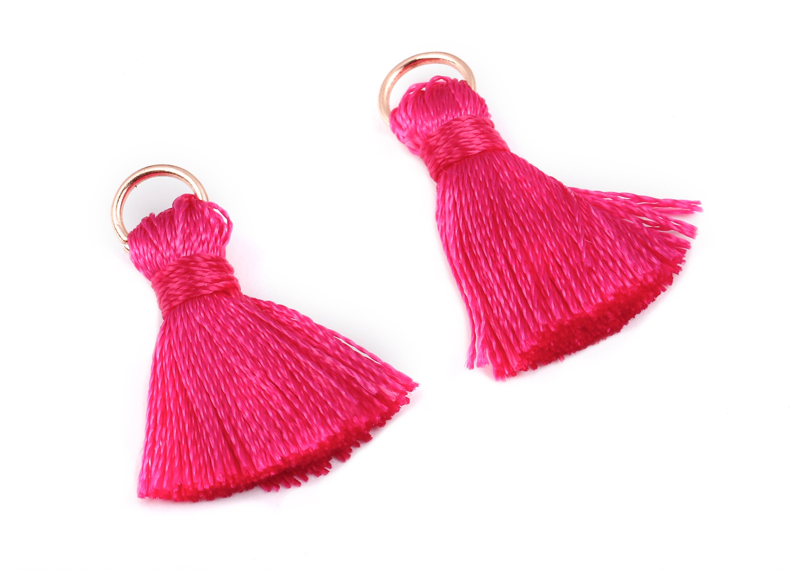 Silky Tassels with Loop Charms - Silky Tassels Earring and Pendant - Tassels with Iron Jump Ring - Boho Earrings - 24.06x5.92x3.4mm - TS1027 - DOMEDBAZAAR