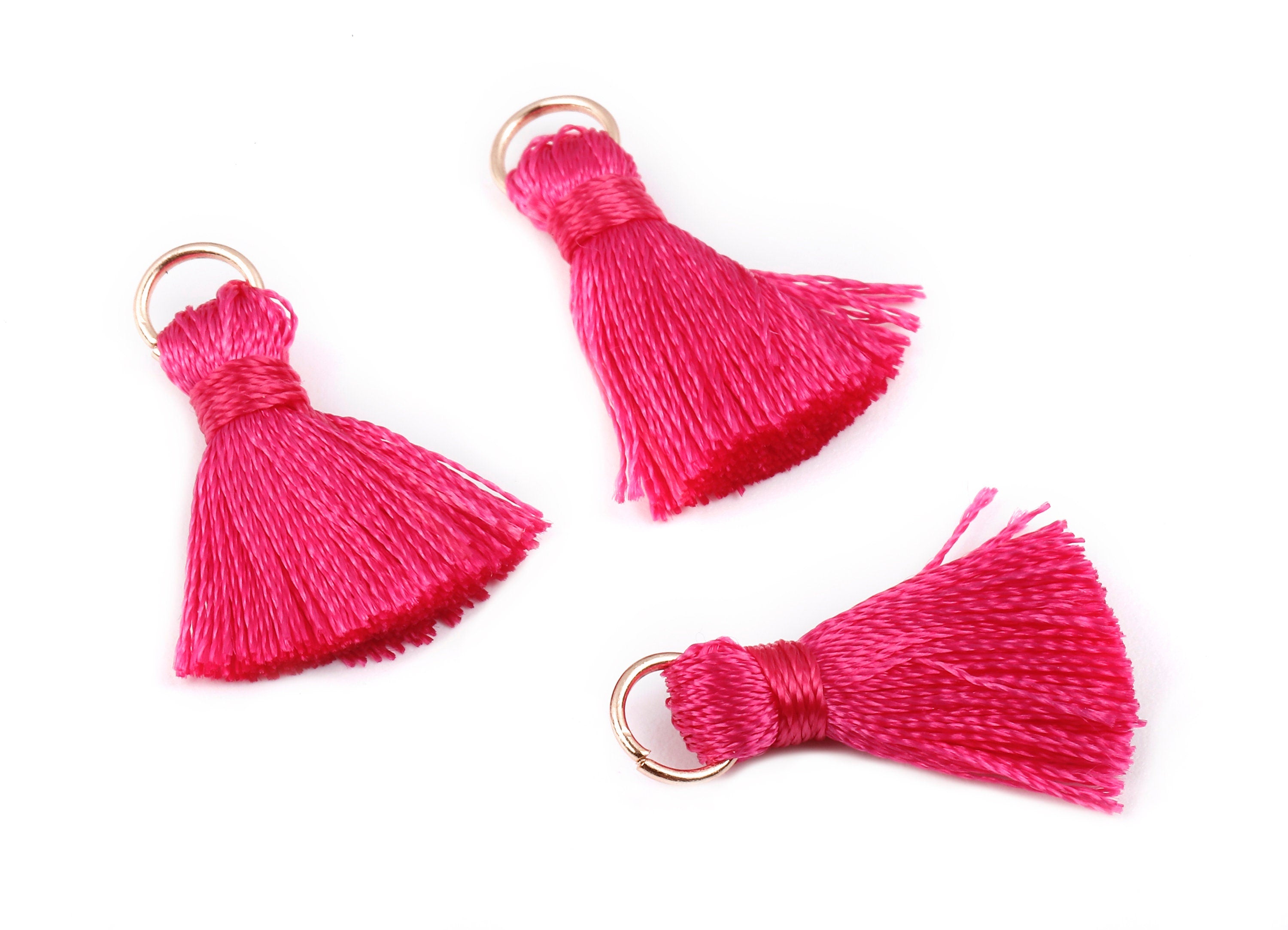 Silky Tassels with Loop Charms - Silky Tassels Earring and Pendant - Tassels with Iron Jump Ring - Boho Earrings - 24.06x5.92x3.4mm - TS1027 - DOMEDBAZAAR