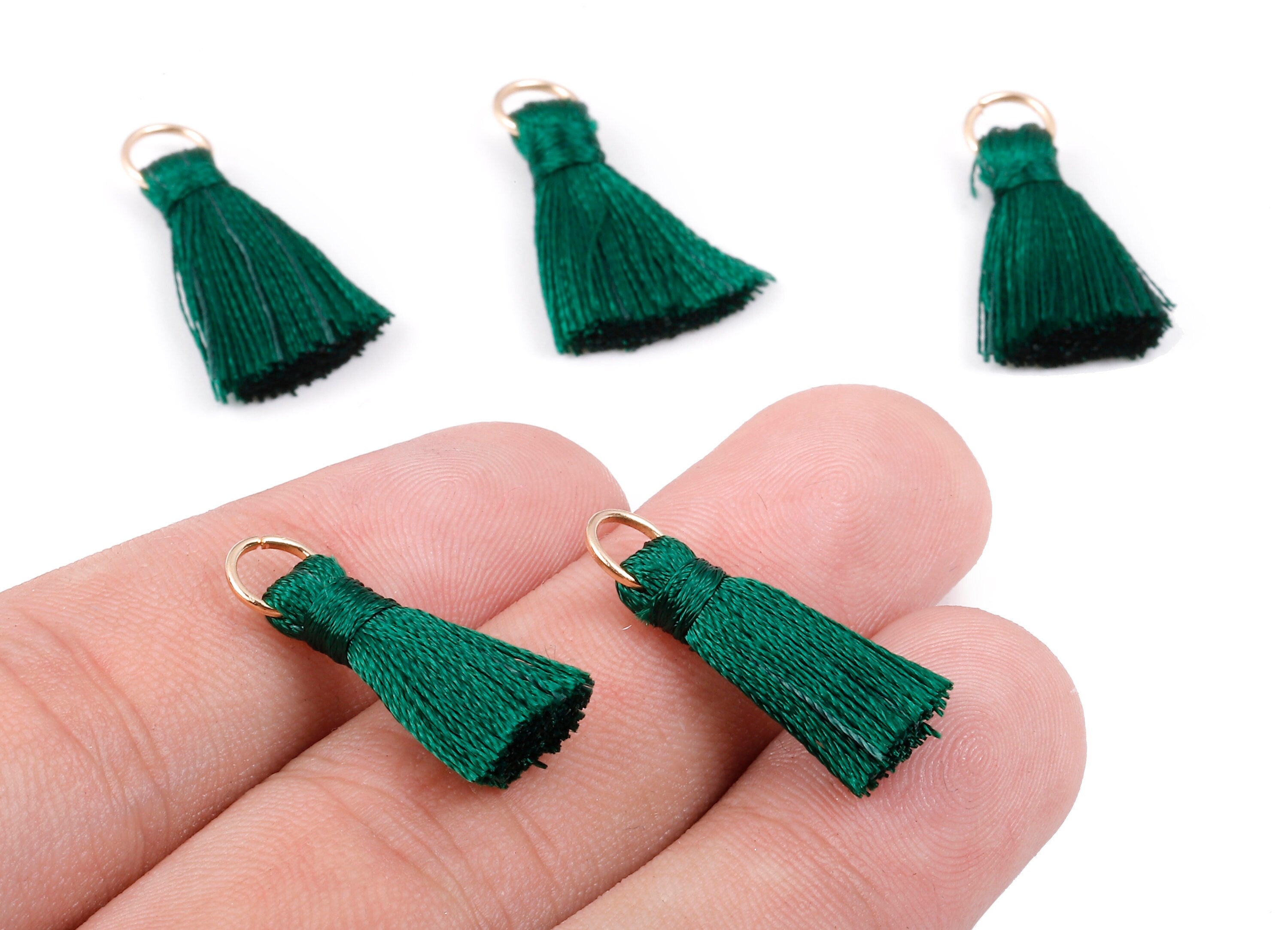 Silky Tassels with Loop Charms - Silky Tassels Earring and Pendant - Tassels with Iron Jump Ring - Boho Earrings - 24.06x5.92x3.4mm - TS1029 - DOMEDBAZAAR