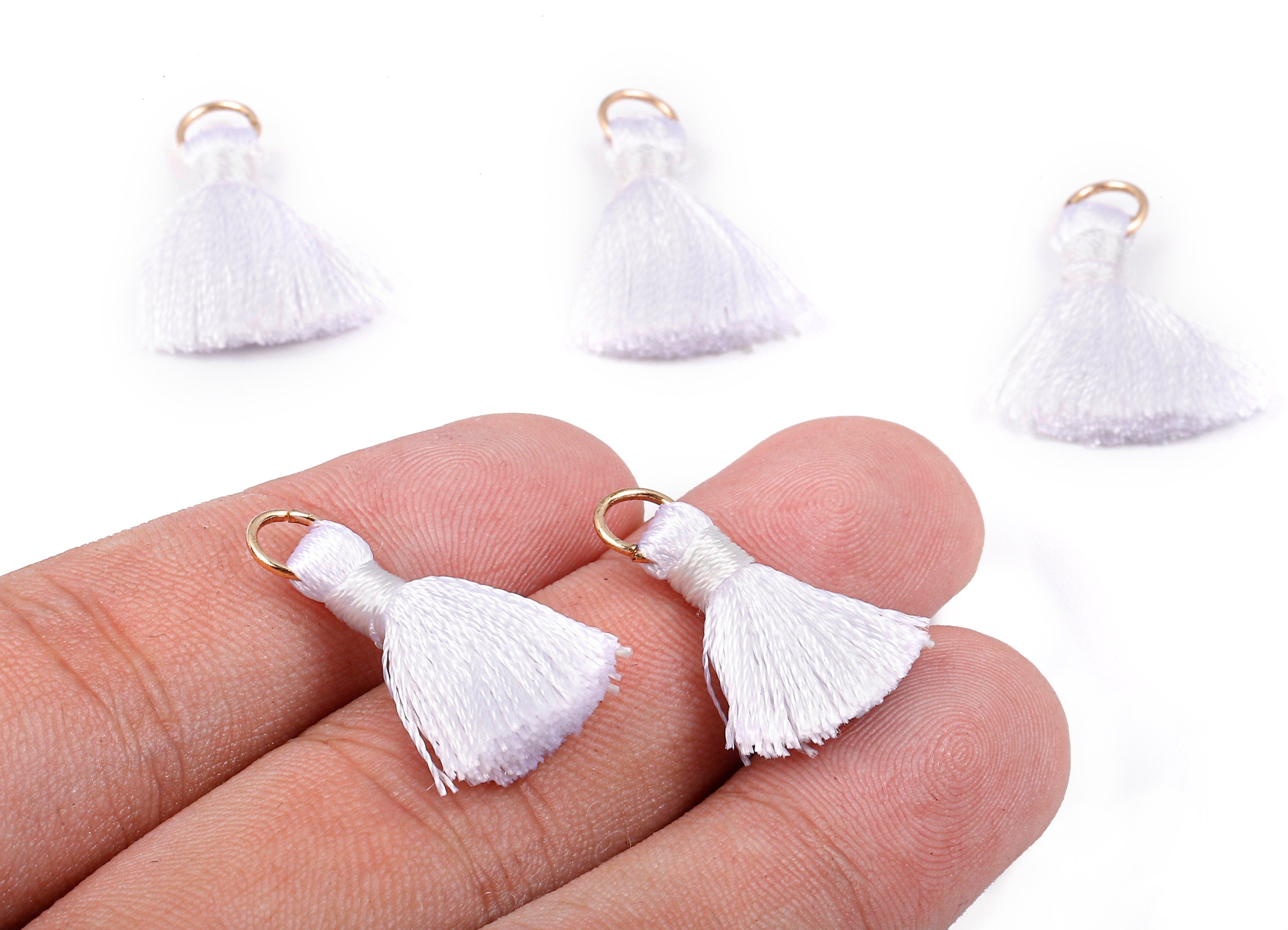 Silky Tassels with Loop Charms - Silky Tassels Earring and Pendant - Tassels with Iron Jump Ring - Boho Earrings - 24.06x5.92x3.4mm - TS1033 - DOMEDBAZAAR