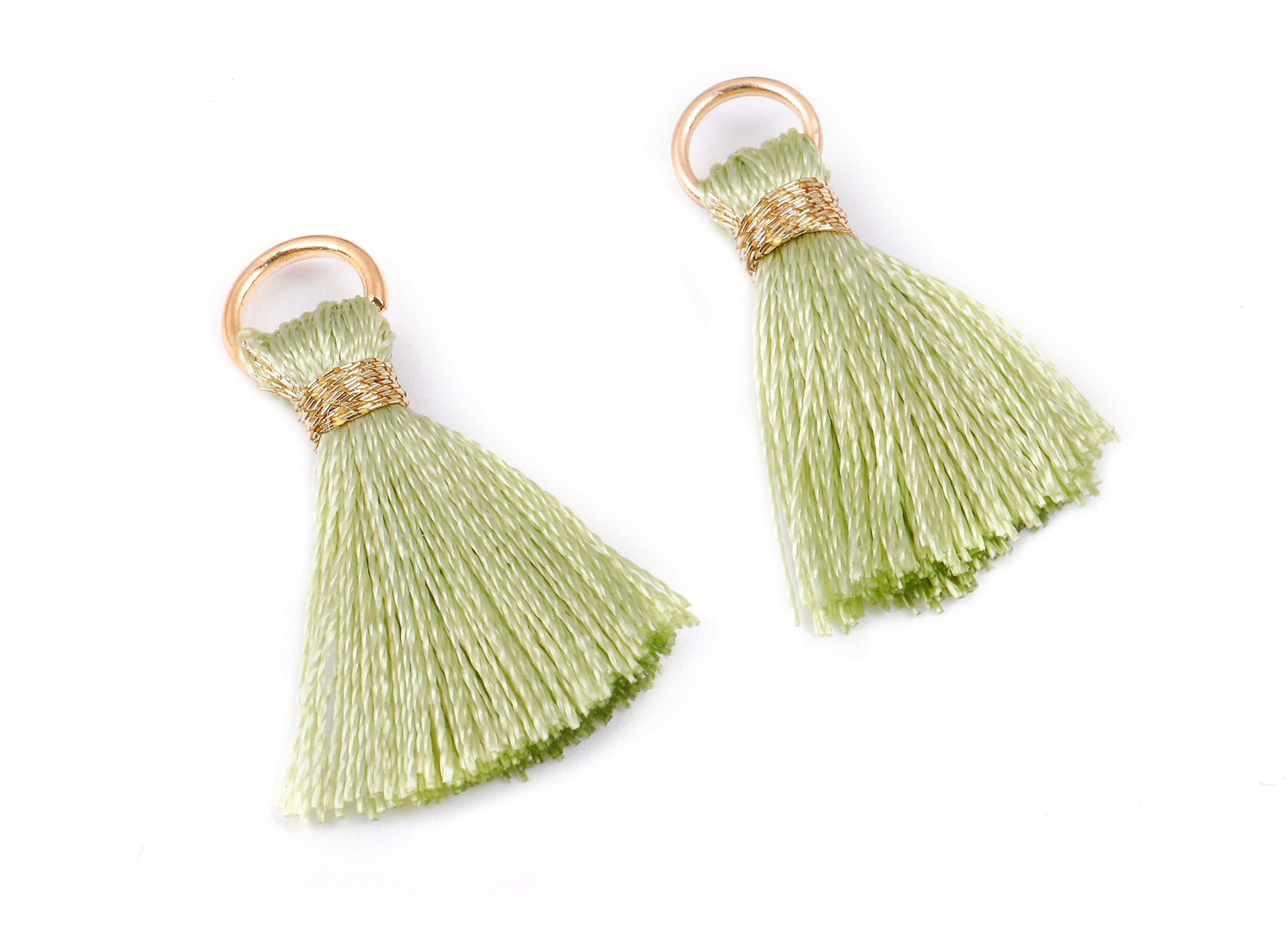 Silky Tassels with Loop Charms - Silky Tassels Earring and Pendant - Tassels with Iron Jump Ring - Boho Earrings - 24.06x5.92x3.4mm - TS1034 - DOMEDBAZAAR