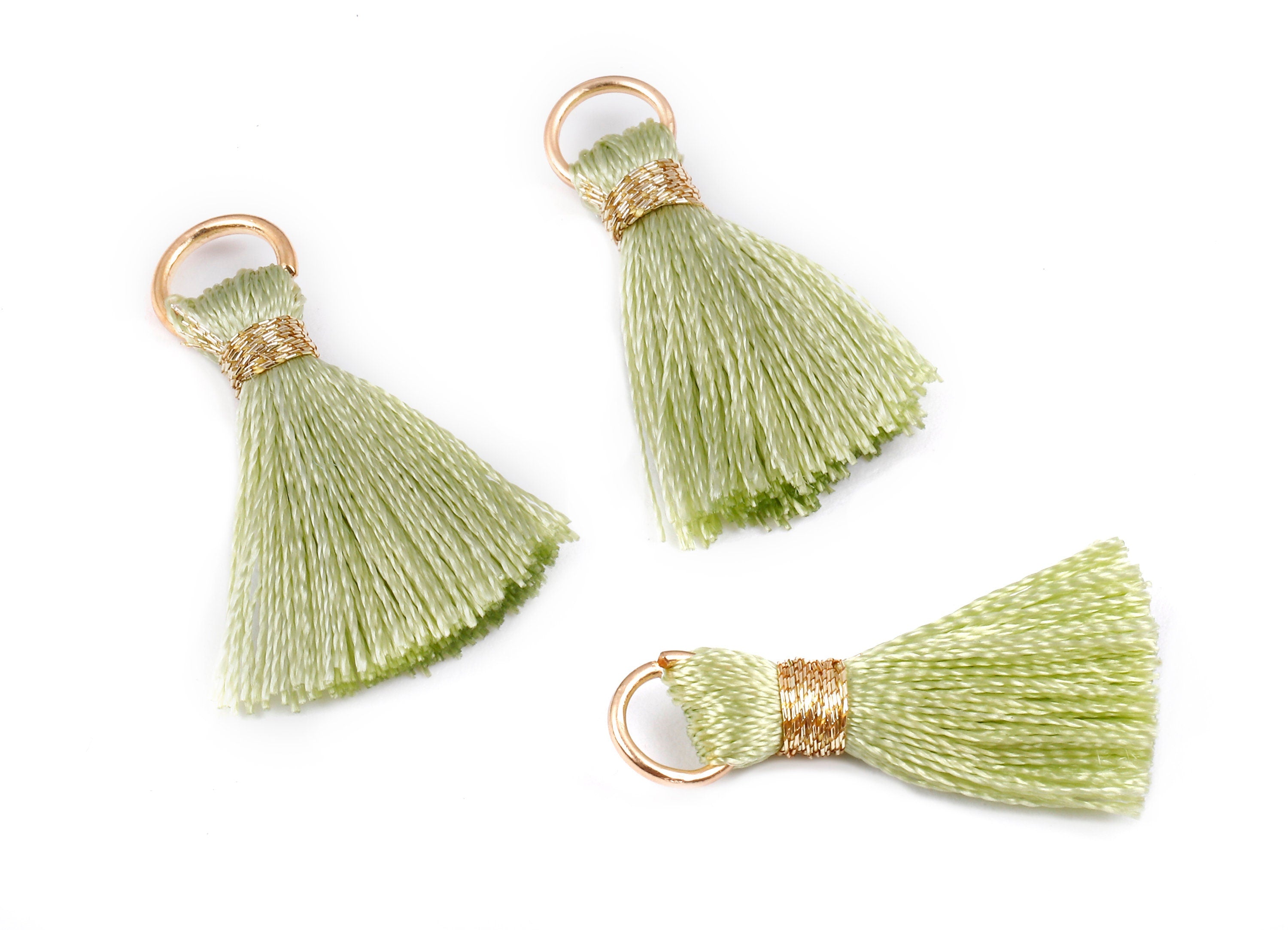 Silky Tassels with Loop Charms - Silky Tassels Earring and Pendant - Tassels with Iron Jump Ring - Boho Earrings - 24.06x5.92x3.4mm - TS1034 - DOMEDBAZAAR
