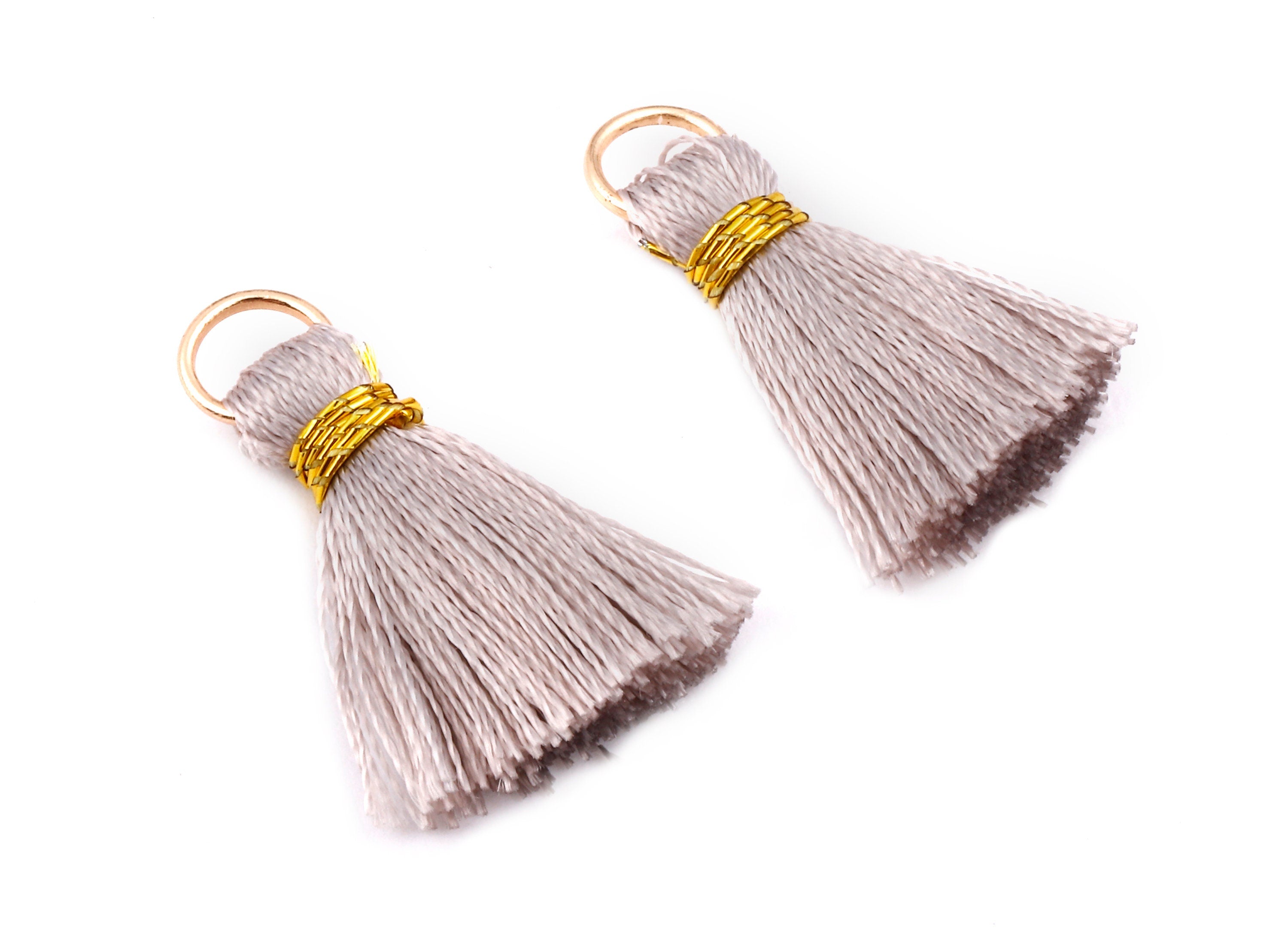 Silky Tassels with Loop Charms - Silky Tassels Earring and Pendant - Tassels with Iron Jump Ring - Boho Earrings - 24.06x5.92x3.4mm - TS1036 - DOMEDBAZAAR