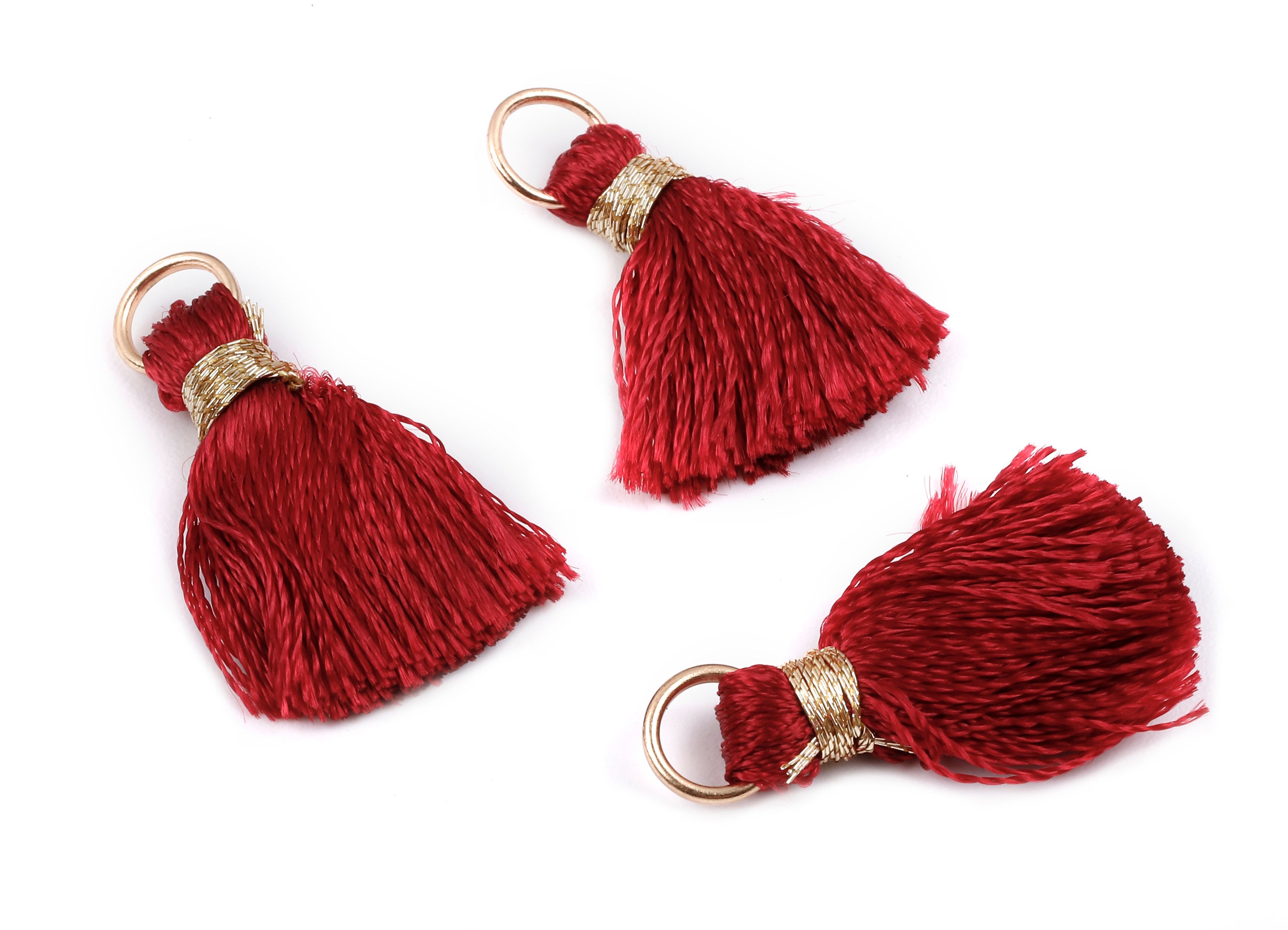 Silky Tassels with Loop Charms - Silky Tassels Earring and Pendant - Tassels with Iron Jump Ring - Boho Earrings - 24.06x5.92x3.4mm - TS1037 - DOMEDBAZAAR