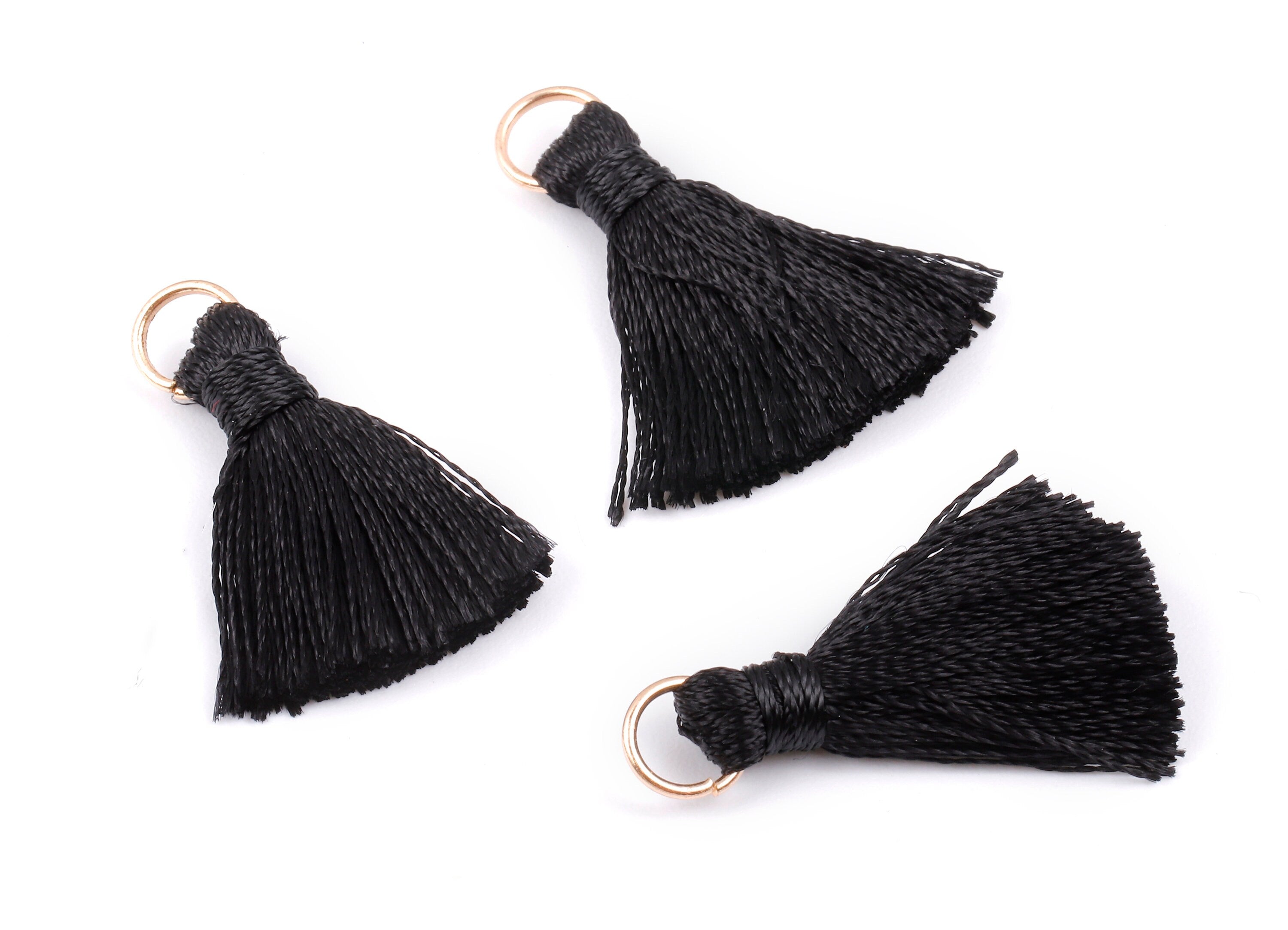 Silky Tassels with Loop Charms - Silky Tassels Earring and Pendant - Tassels with Iron Jump Ring - Boho Earrings - 24.06x5.92x3.4mm - TS1039 - DOMEDBAZAAR