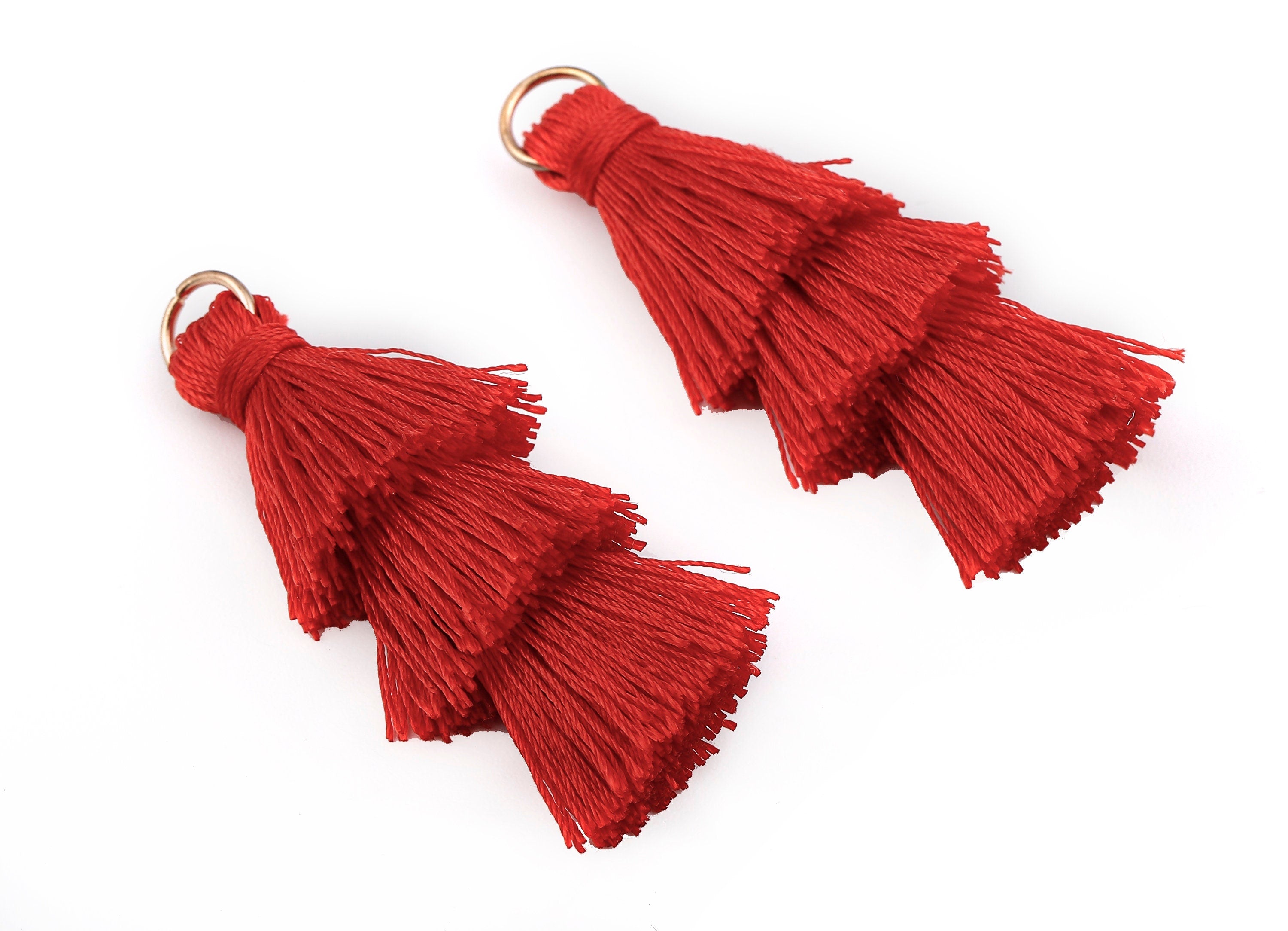 3 Layers Tassel Charms - Tiered Tassel Earrings - Tassels with Iron Jump Ring - Tassels for Earrings and Key Chain - 72.27x13.7mm - TS1050 - DOMEDBAZAAR