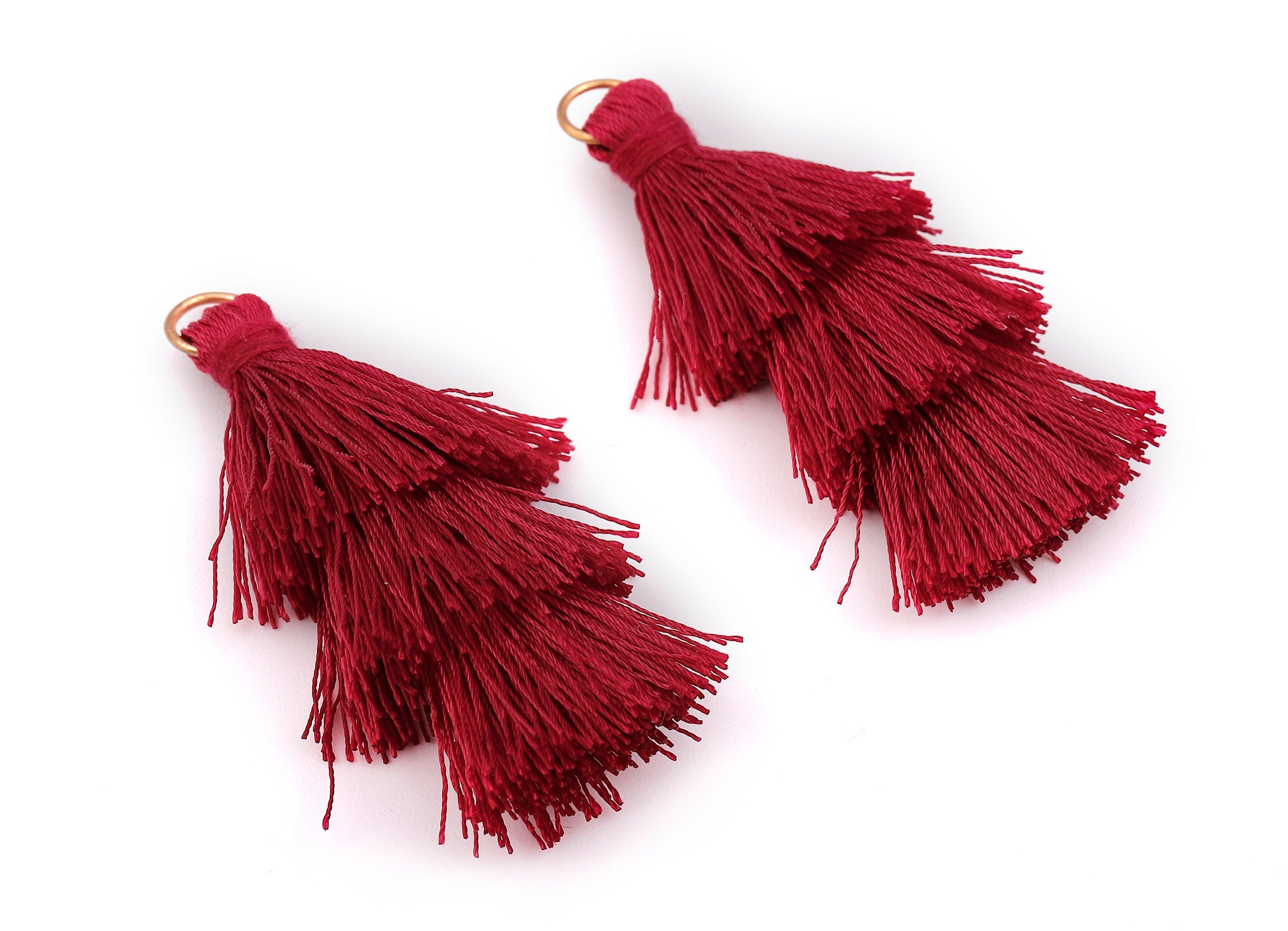 3 Layers Tassel Charms - Tiered Tassel Earrings - Tassels with Iron Jump Ring - Tassels for Earrings and Key Chain - 72.27x13.7mm - TS1054 - DOMEDBAZAAR