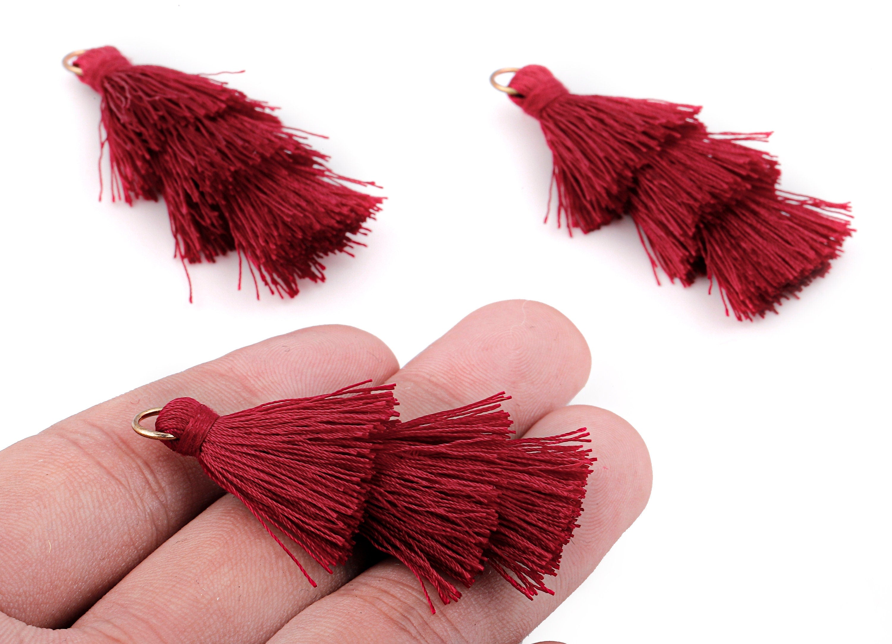 3 Layers Tassel Charms - Tiered Tassel Earrings - Tassels with Iron Jump Ring - Tassels for Earrings and Key Chain - 72.27x13.7mm - TS1054 - DOMEDBAZAAR