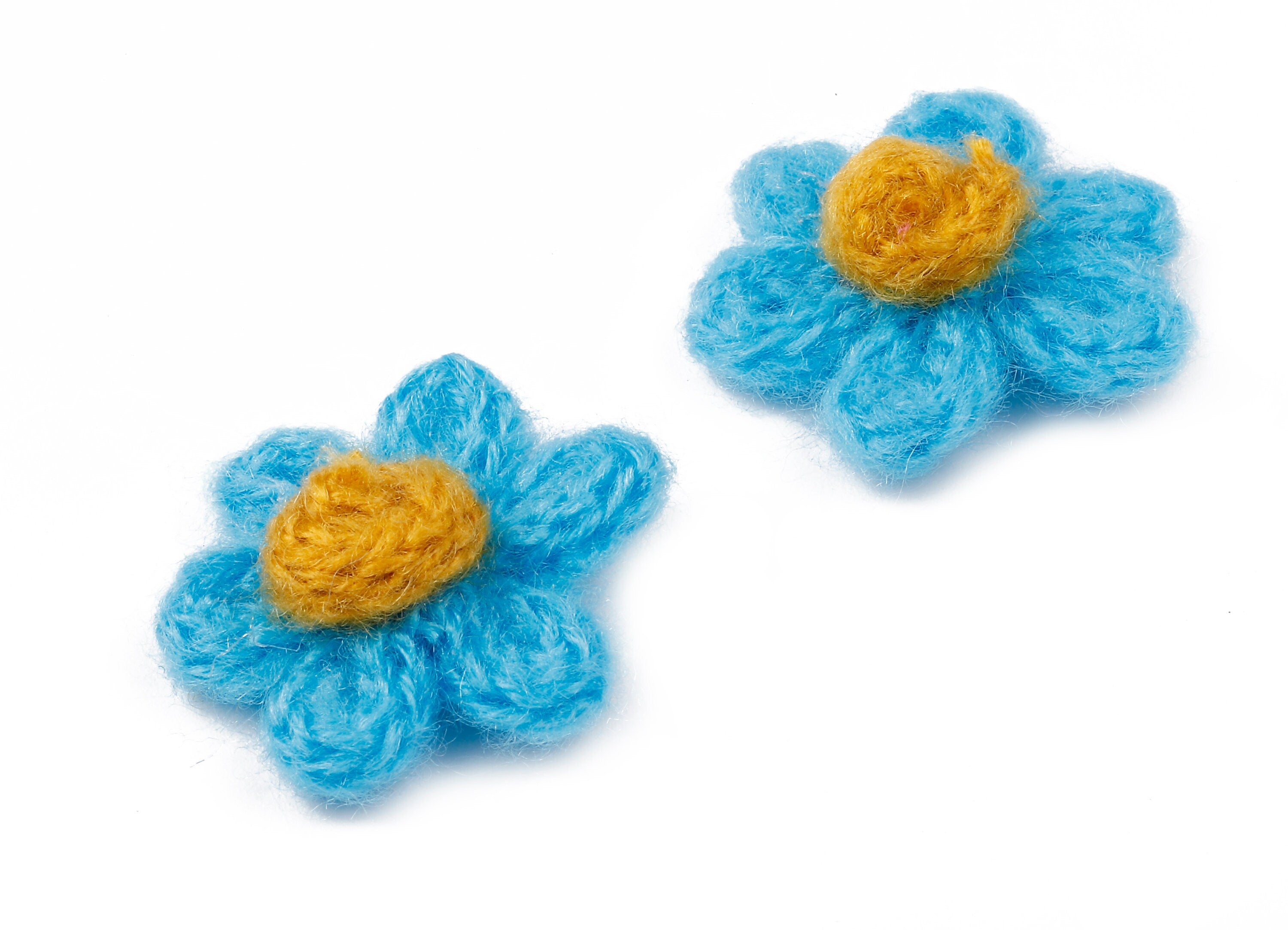 Crochet Flower Earrings - Knit Weaving Flower Earrings - Crochet Flower Pendant - Handmade Flower Earrings - 32.33x32.33x9.91mm - TS1082F - DOMEDBAZAAR