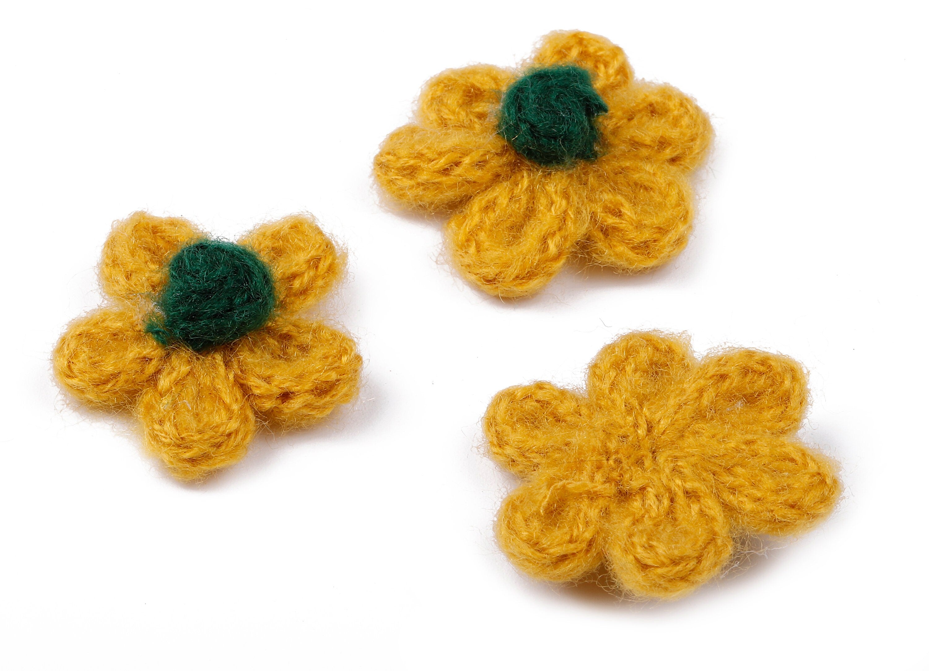 Crochet Flower Earrings - Knit Weaving Flower Earrings - Crochet Flower Pendant - Handmade Flower Earrings - 32.33x32.33x9.91mm - TS1082G - DOMEDBAZAAR