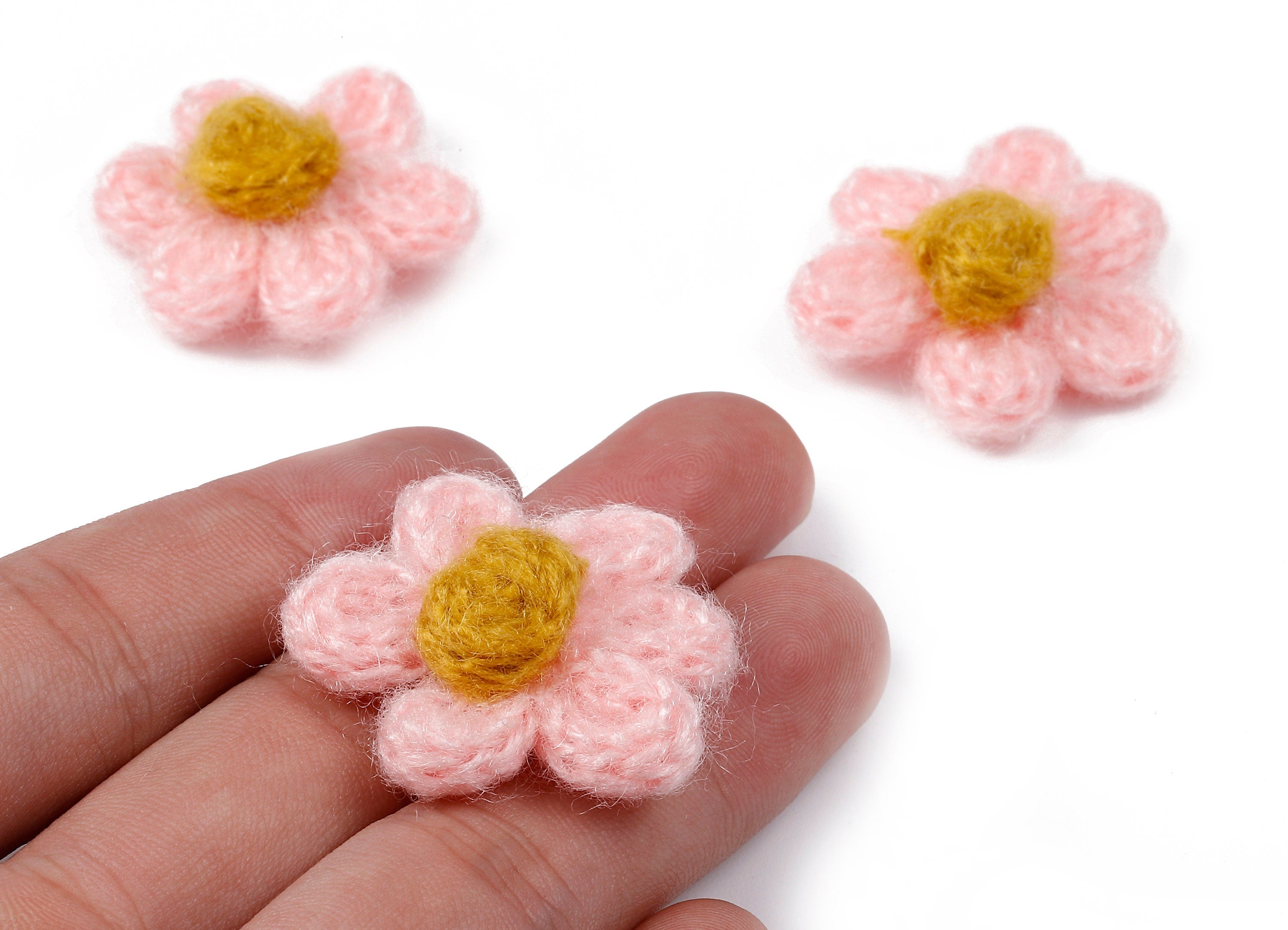 Crochet Flower Earrings - Knit Weaving Flower Earrings - Crochet Flower Pendant - Handmade Flower Earrings - 32.33x32.33x9.91mm - TS1082K - DOMEDBAZAAR