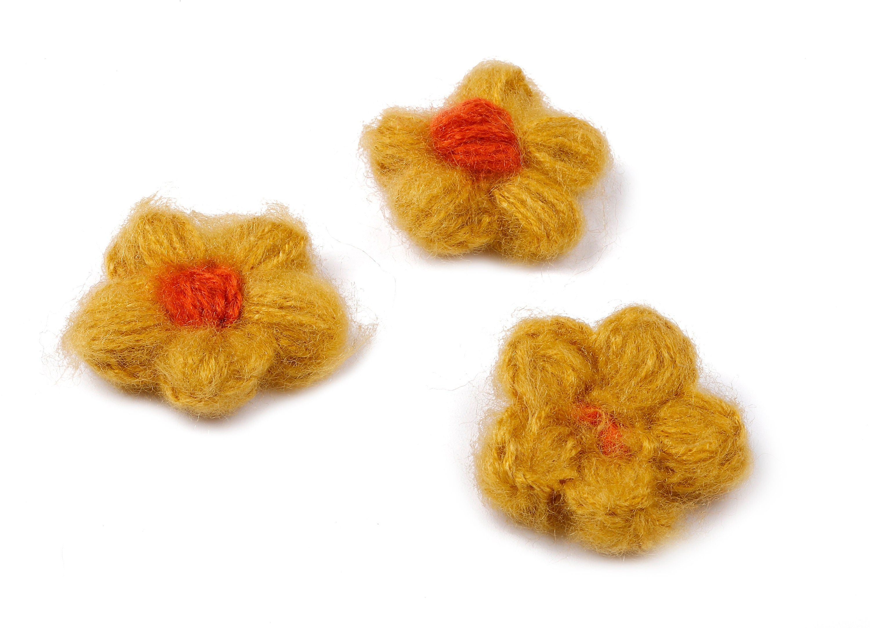 Crochet Flower Earrings - Knit Weaving Flower Earrings - Crochet Flower Pendant - Handmade Flower Earrings - 40.29x40.29x3.99mm - TS1081F - DOMEDBAZAAR