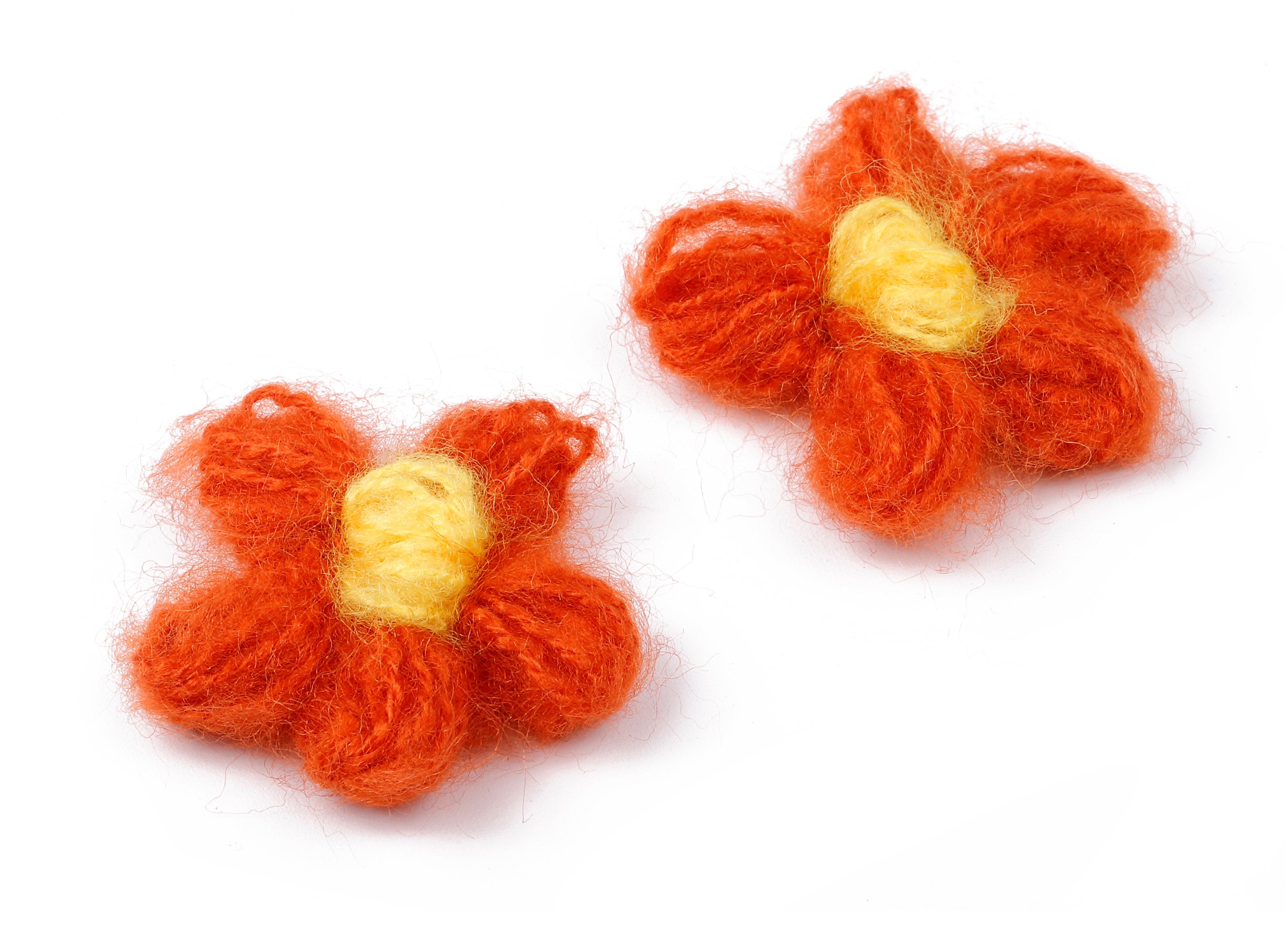 Crochet Flower Earrings - Knit Weaving Flower Earrings - Crochet Flower Pendant - Handmade Flower Earrings - 40.29x40.29x3.99mm - TS1081G - DOMEDBAZAAR