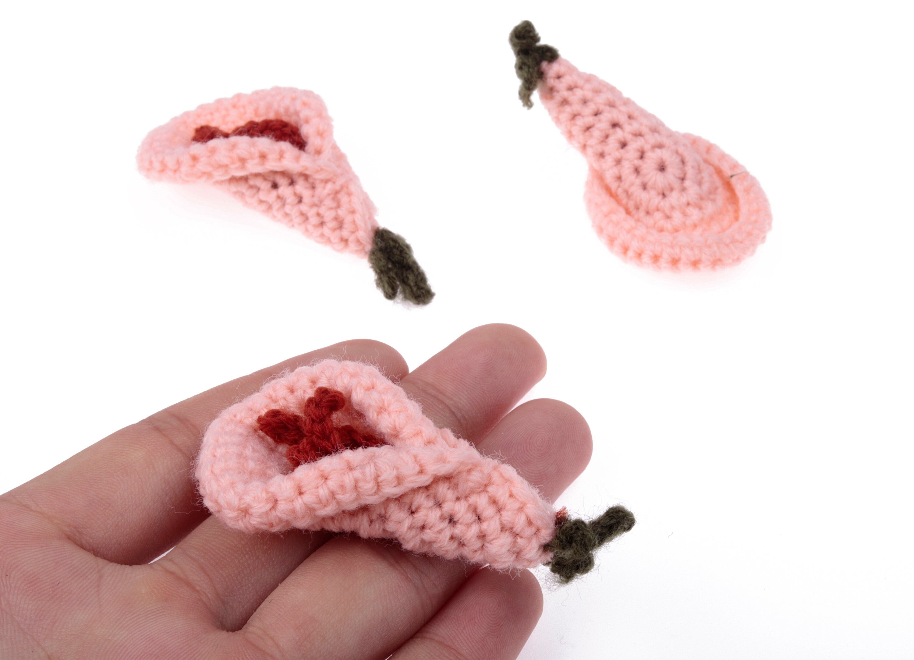 Crochet Flower Earrings - Crochet Leaf Earrings - Crochet Flower Pendant - Handmade Flower Earrings - 66.31x36.98x7.81mm - TS1074C - DOMEDBAZAAR