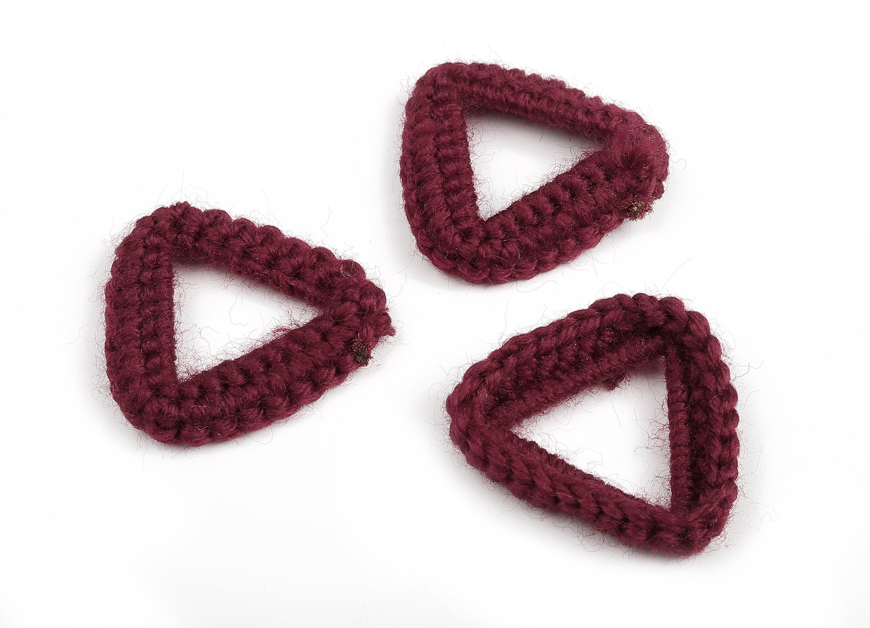 Crochet Triangle Earrings - Crochet Earrings and Pendant - Handmade Triangle Earrings - 37.17x37.17x3.27mm - TS1080 - DOMEDBAZAAR
