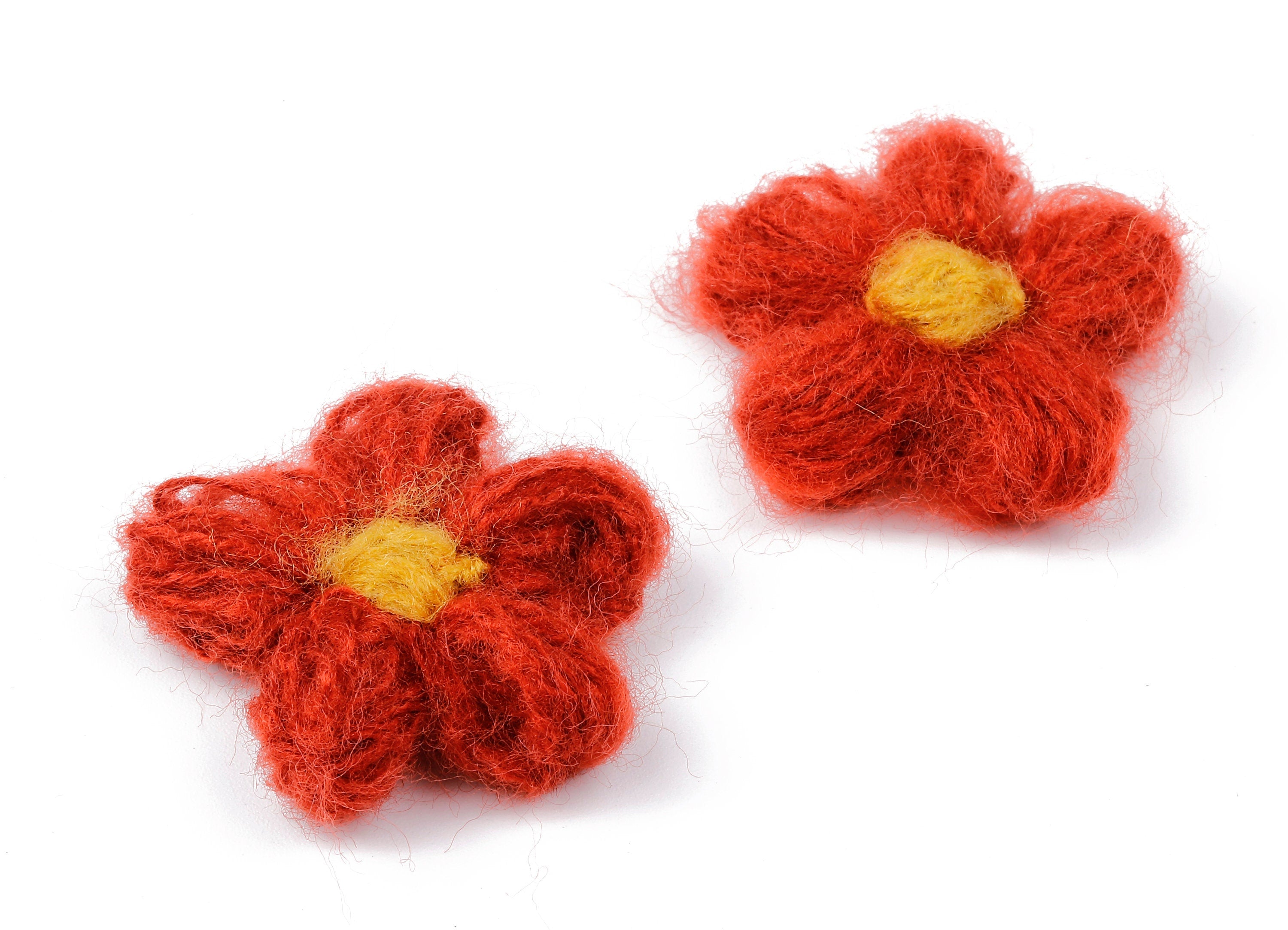 Crochet Flower Earrings - Knit Weaving Flower Earrings - Crochet Flower Pendant - Handmade Flower Earrings - 40.29x40.29x3.99mm - TS1081E - DOMEDBAZAAR