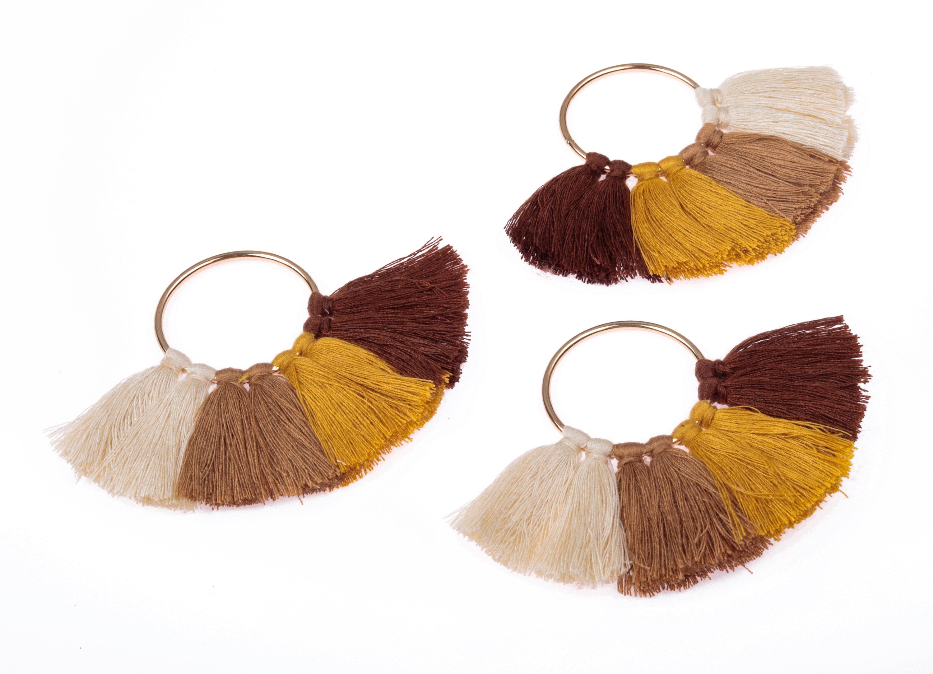 Fan Tassel Earring Charms with Ring - Tassel earring pendant - Fan Ring Earrings - Tassel Findings - Boho Charms - 90.22x64.74mm - TS1088 - DOMEDBAZAAR