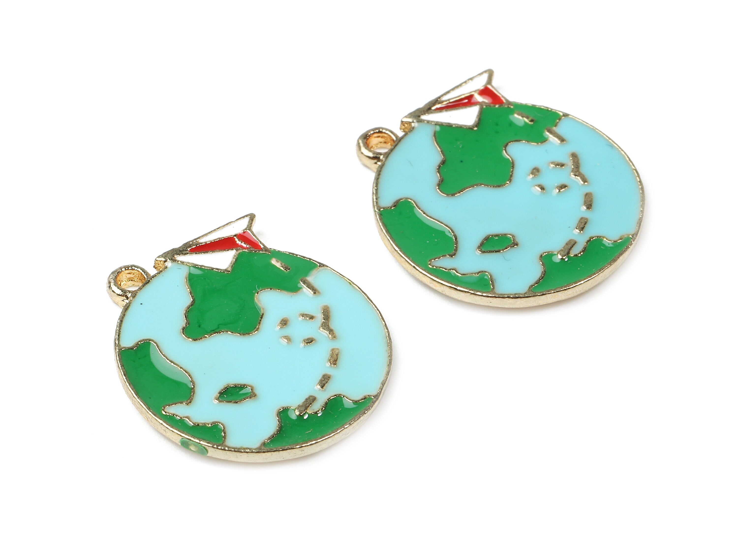 Alloy Would Charms - Zinc Alloy Would Earrings - Would Bracelet Pendant - Enamel Pendant - Gold Tone Plated - 21.34x20.62x1.77mm - ZZ1459 - DOMEDBAZAAR