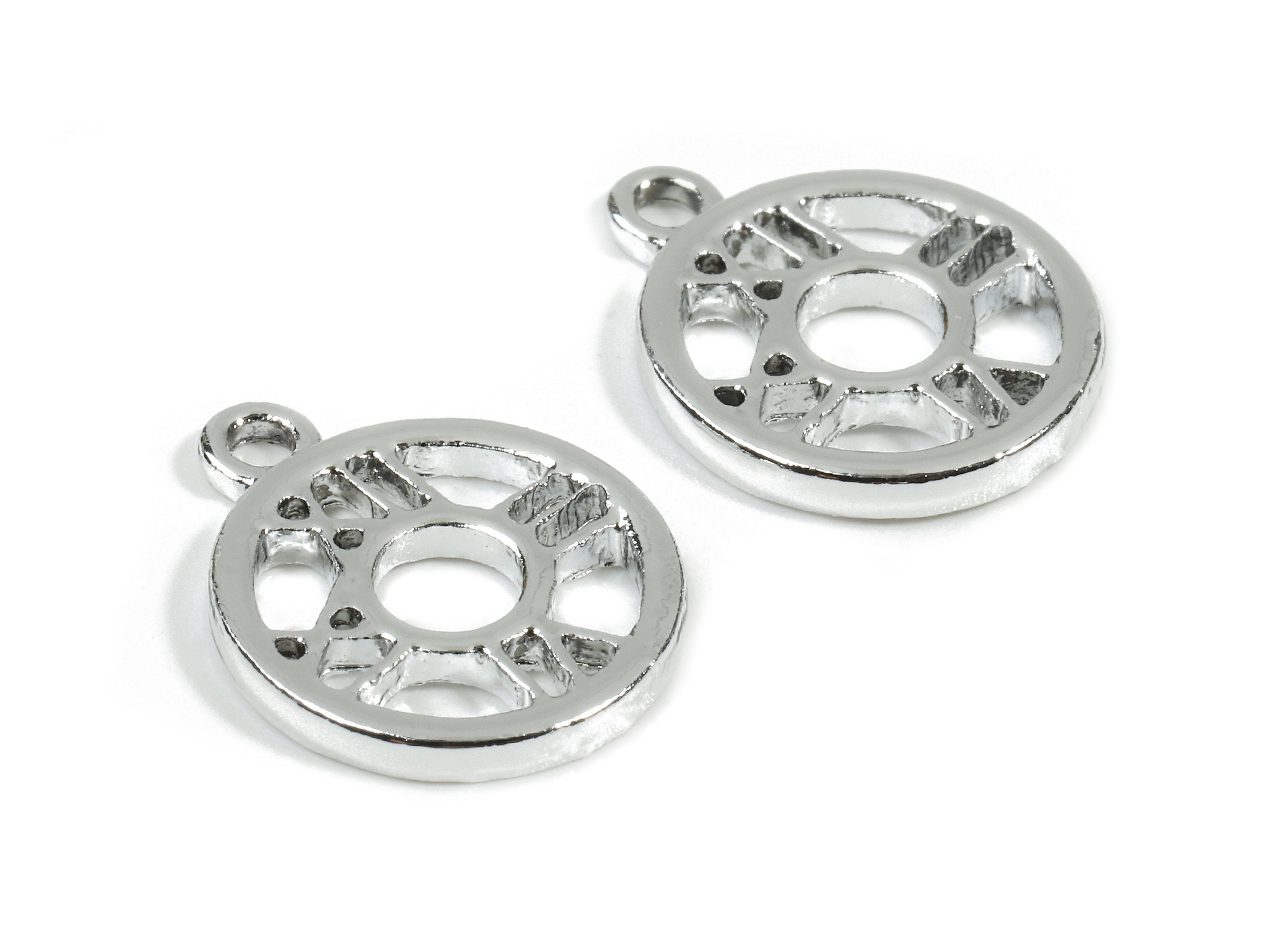 Alloy Clock Charms - Zinc Alloy Clock Earrings and Pendant - Silver Tone Plated - Earring Findings - 17.69x14.23x1.86mm - ZZ1529 - DOMEDBAZAAR