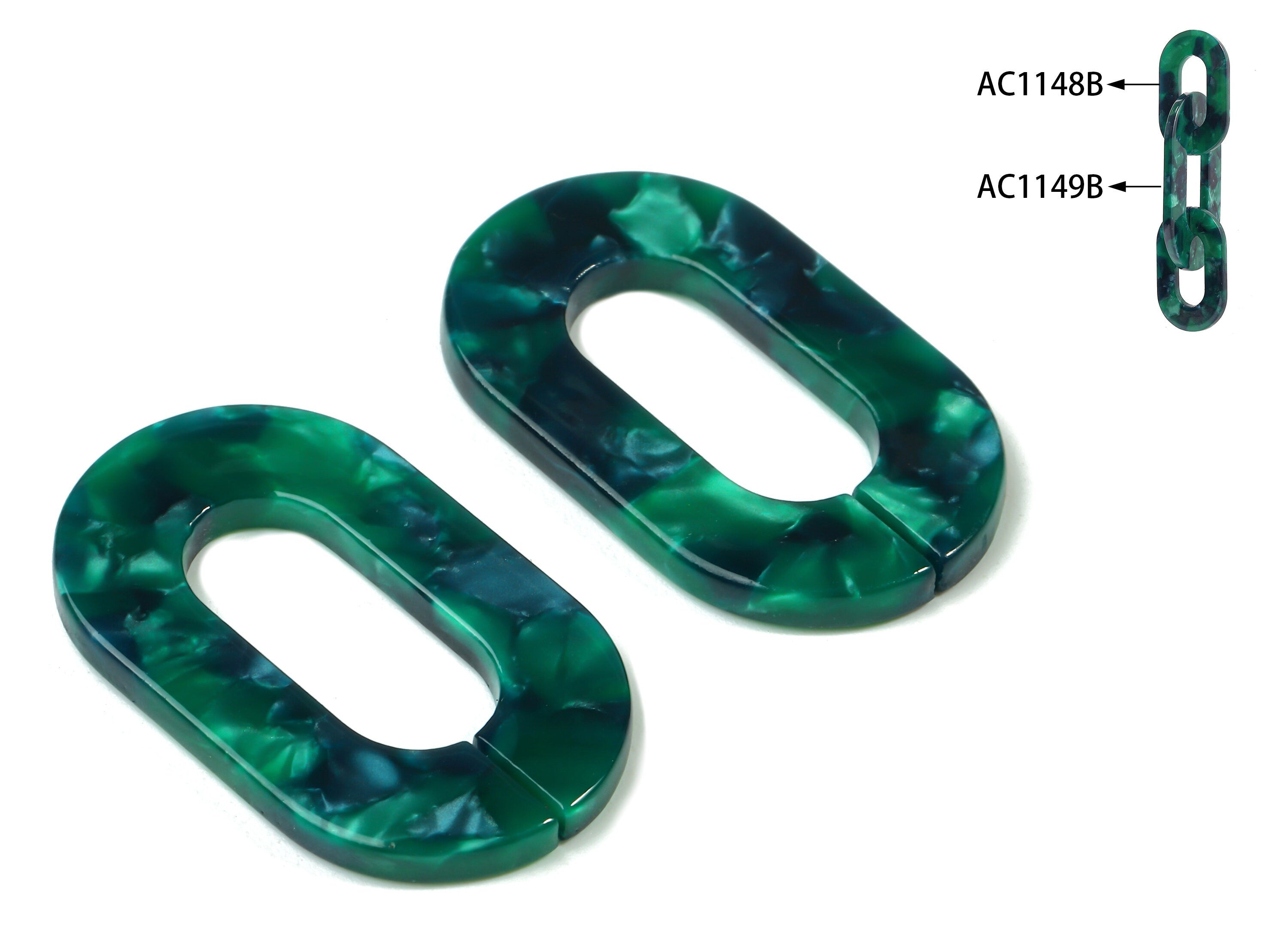 Acetate Oval Charms - Laser Cut Open Oval Flat Cable Chain - Acetate Oval Connectors - Color Code: A13 - 32.52x19.75x2.66mm - AC1148-A13 - DOMEDBAZAAR