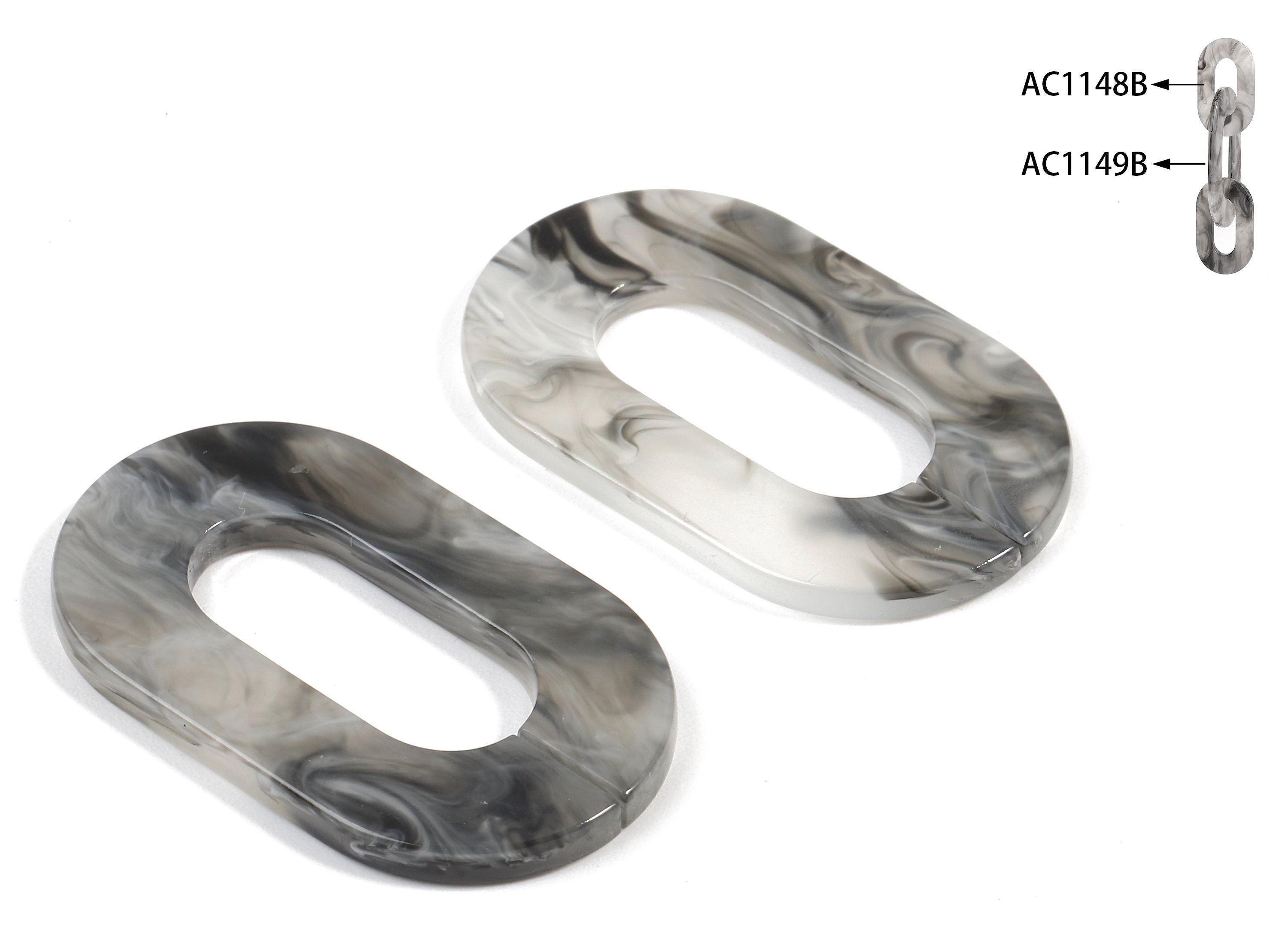 Acetate Oval Charms - Laser Cut Open Oval Flat Cable Chain - Acetate Oval Connectors - Color Code: A231 - 32.52x19.75x2.66mm - AC1148-A231 - DOMEDBAZAAR