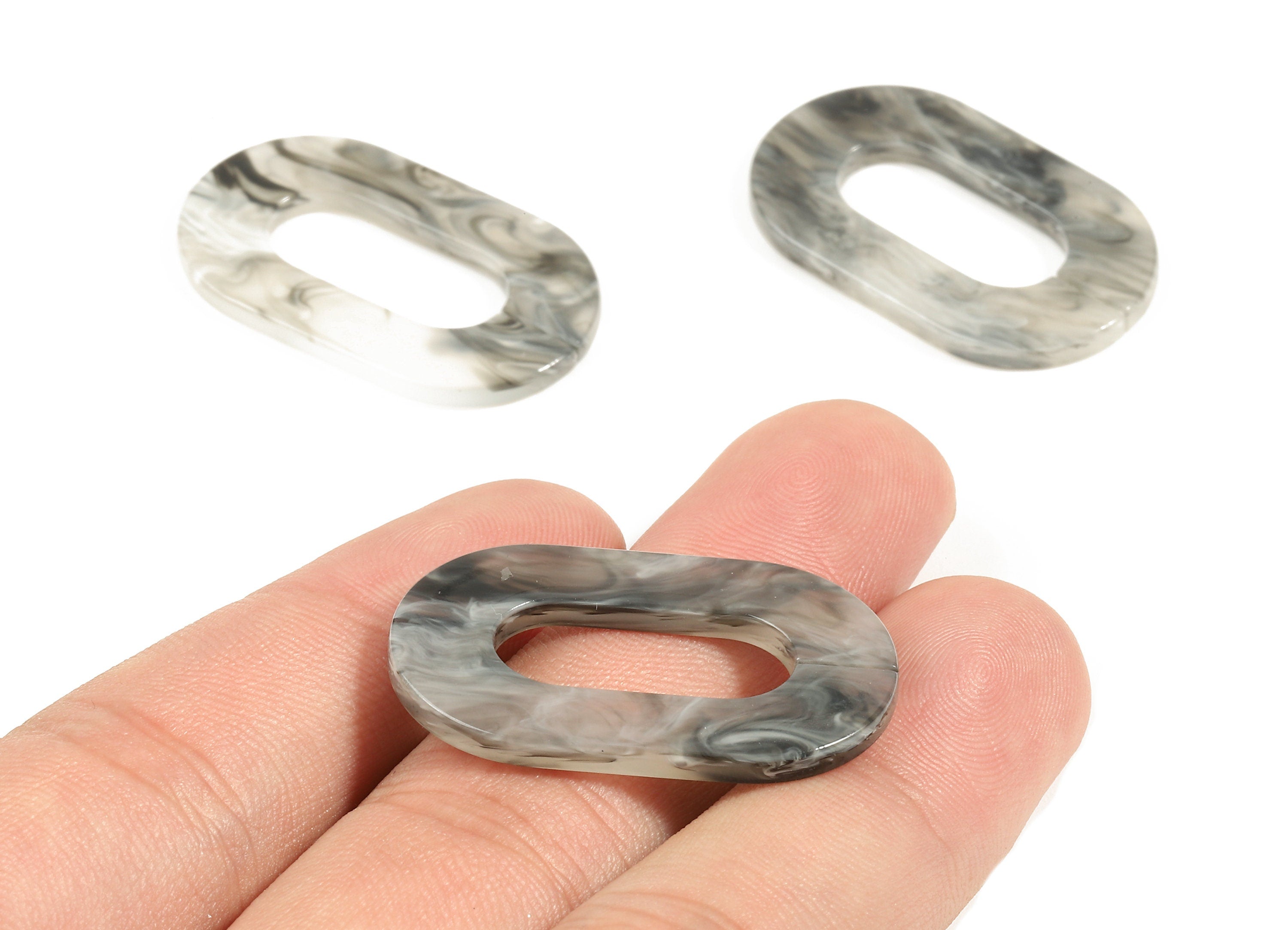 Acetate Oval Charms - Laser Cut Open Oval Flat Cable Chain - Acetate Oval Connectors - Color Code: A231 - 32.52x19.75x2.66mm - AC1148-A231 - DOMEDBAZAAR
