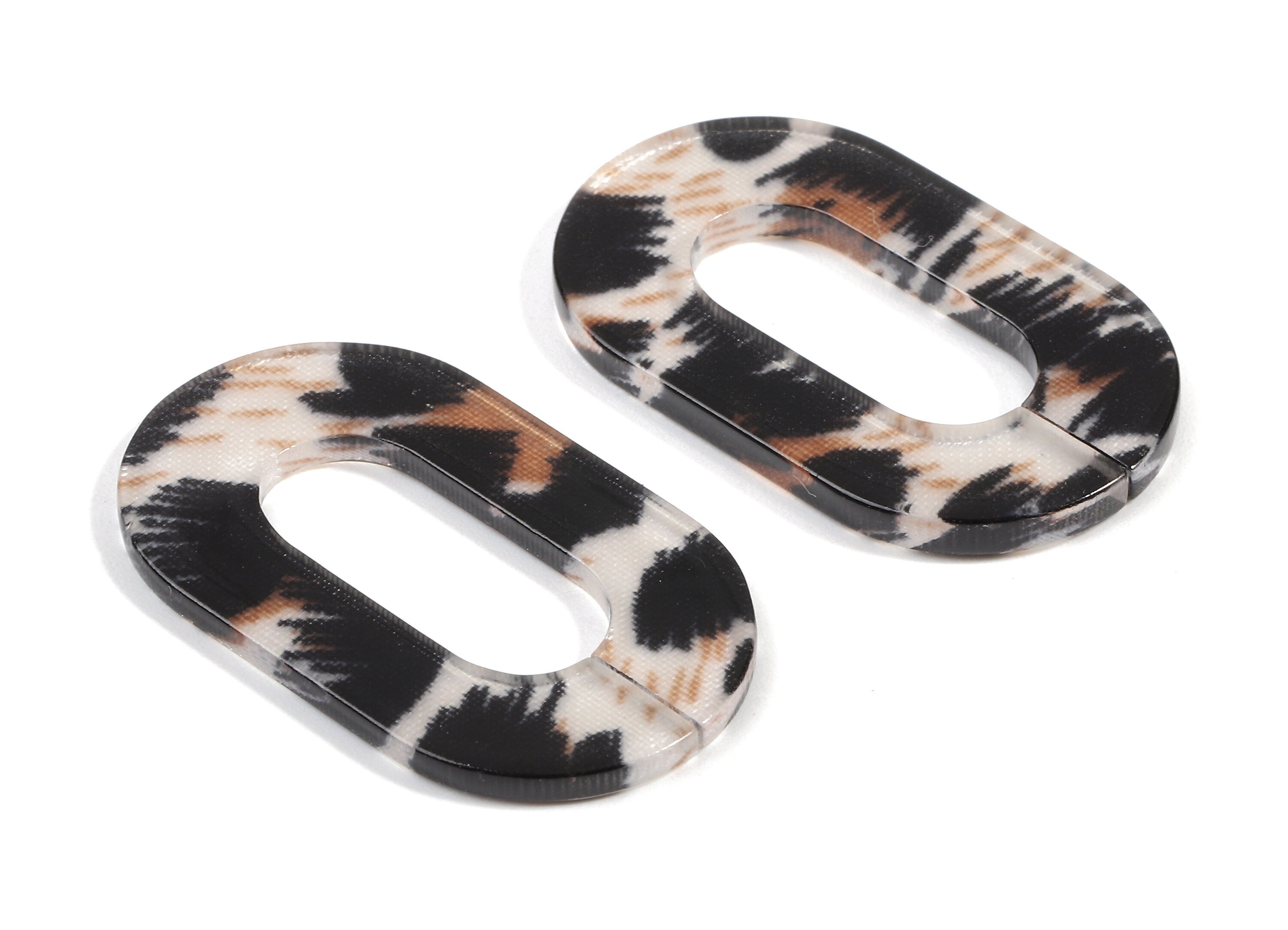 Acetate Oval Charms - Laser Cut Open Oval Flat Cable Chain - Acetate Oval Connectors - Color Code: A266 - 32.52x19.75x2.66mm - AC1148-A266 - DOMEDBAZAAR