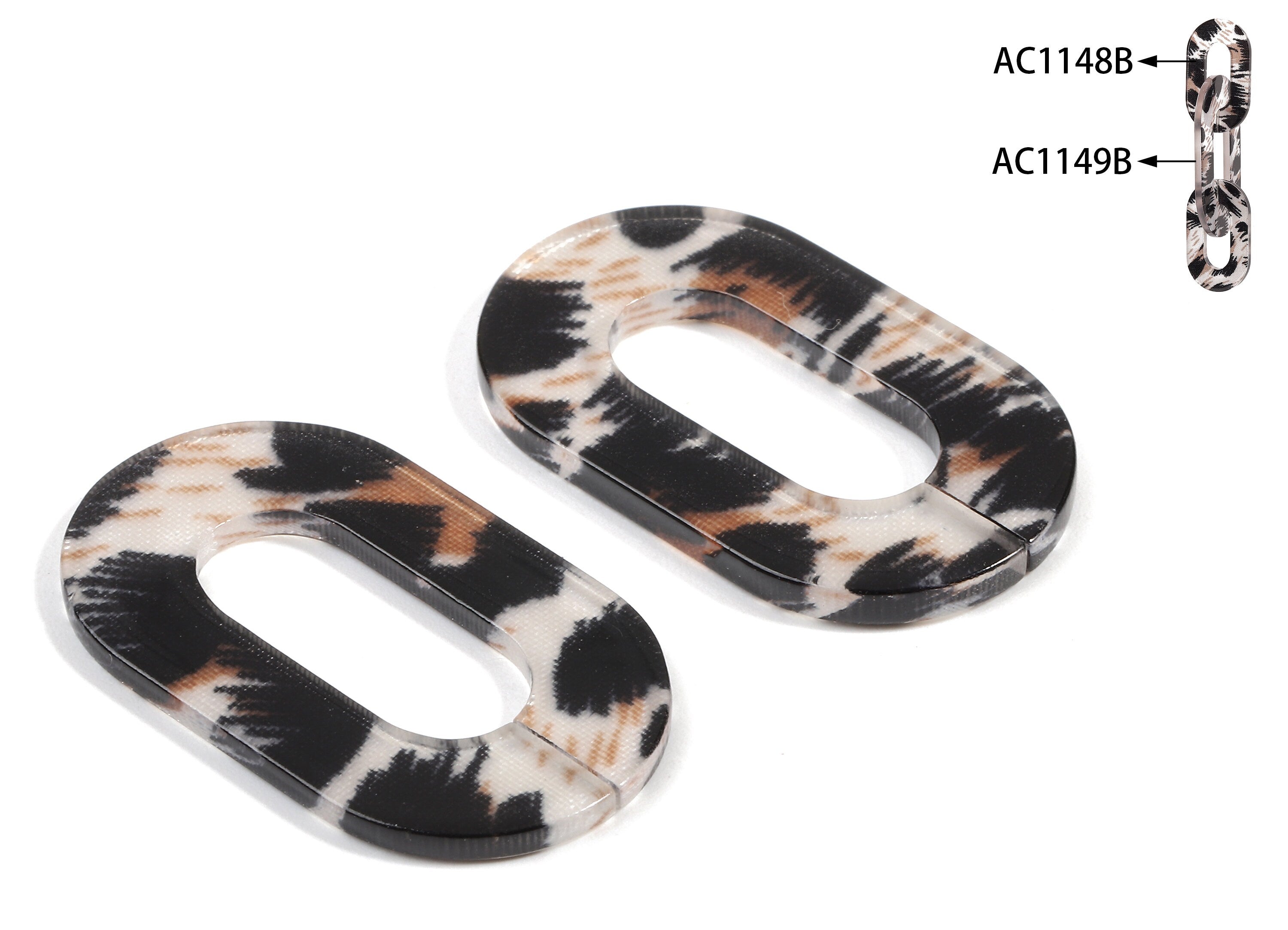 Acetate Oval Charms - Laser Cut Open Oval Flat Cable Chain - Acetate Oval Connectors - Color Code: A266 - 32.52x19.75x2.66mm - AC1148-A266 - DOMEDBAZAAR