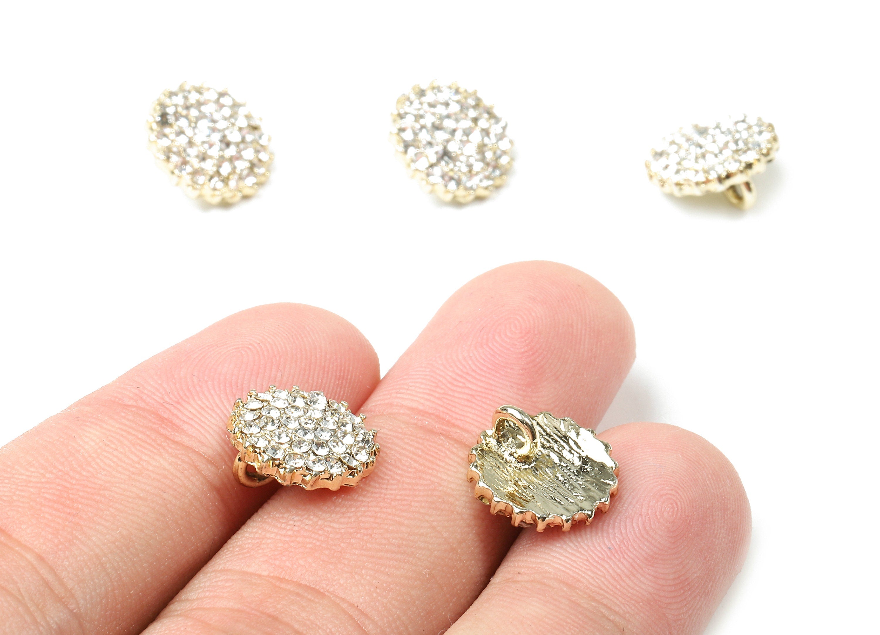 Alloy Round Charms - Zinc Alloy Round Earrings - Alloy Glass Beads Pendant - Gold Tone Plated - 12.03x12.03x2.5mm - ZZ1561 - DOMEDBAZAAR
