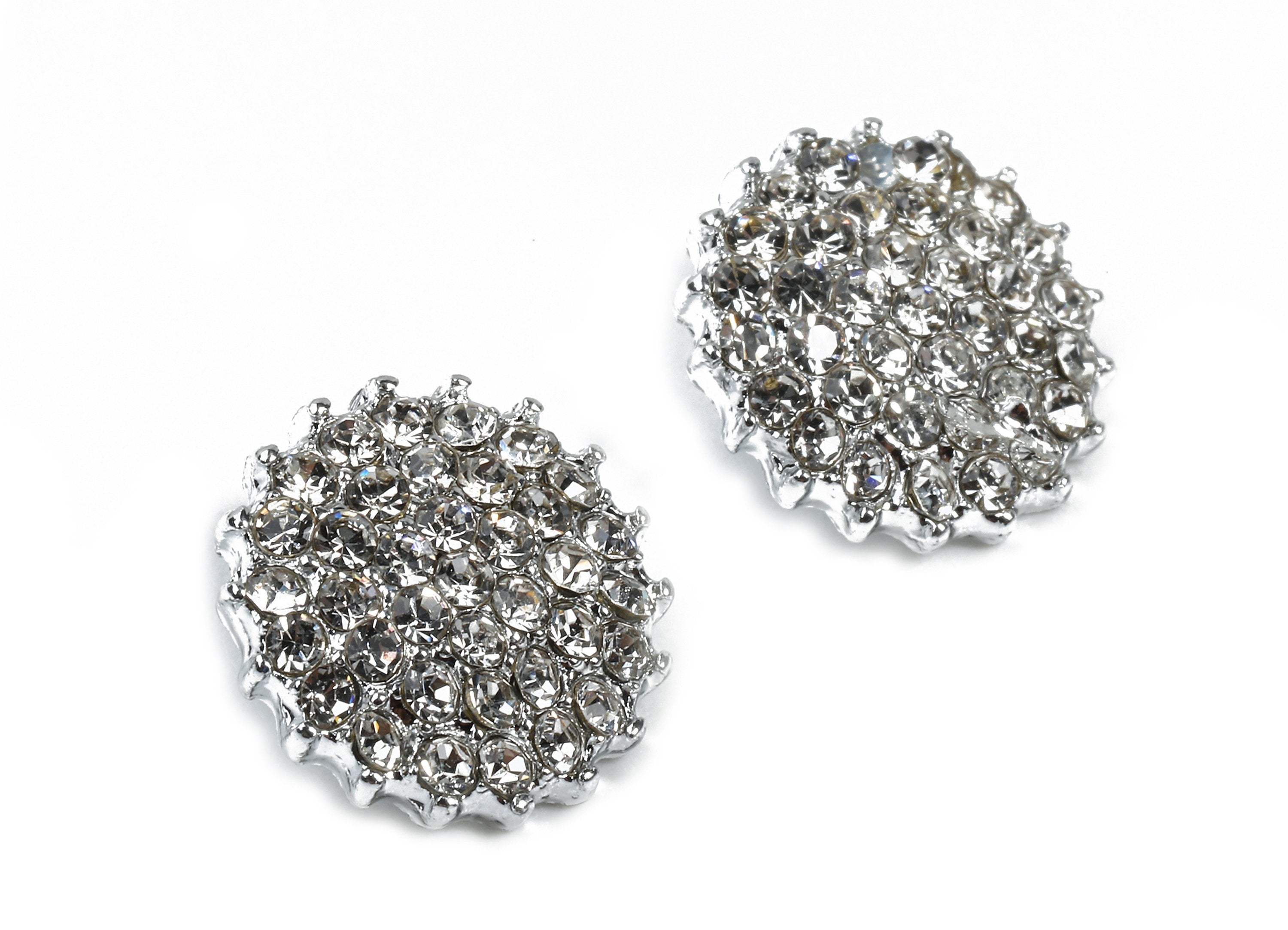 Alloy Round Charms - Zinc Alloy Round Earrings - Alloy Glass Beads Pendant - Silver Tone Plated - 12.03x12.03x2.5mm - ZZ1562 - DOMEDBAZAAR